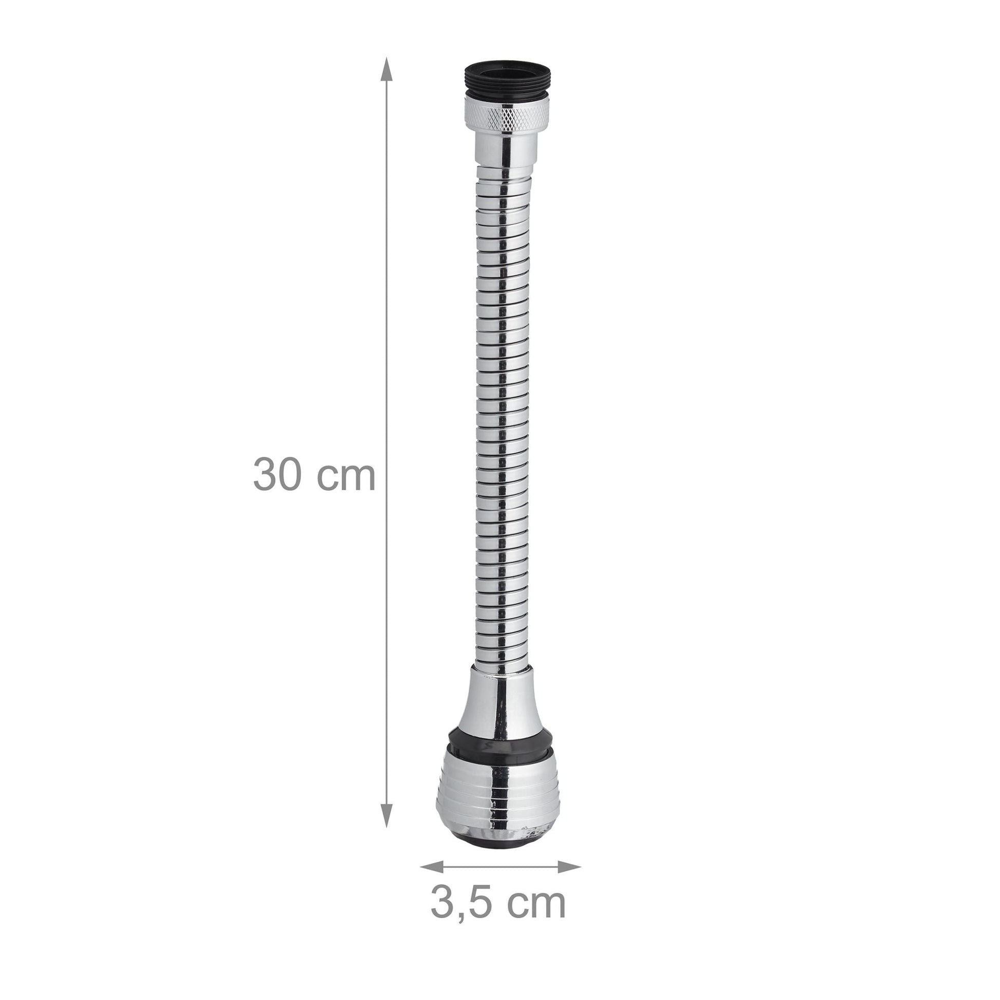 Wasserhahn Verlängerung mit 4 Gewinden Schwarz-Silber von Relaxdays