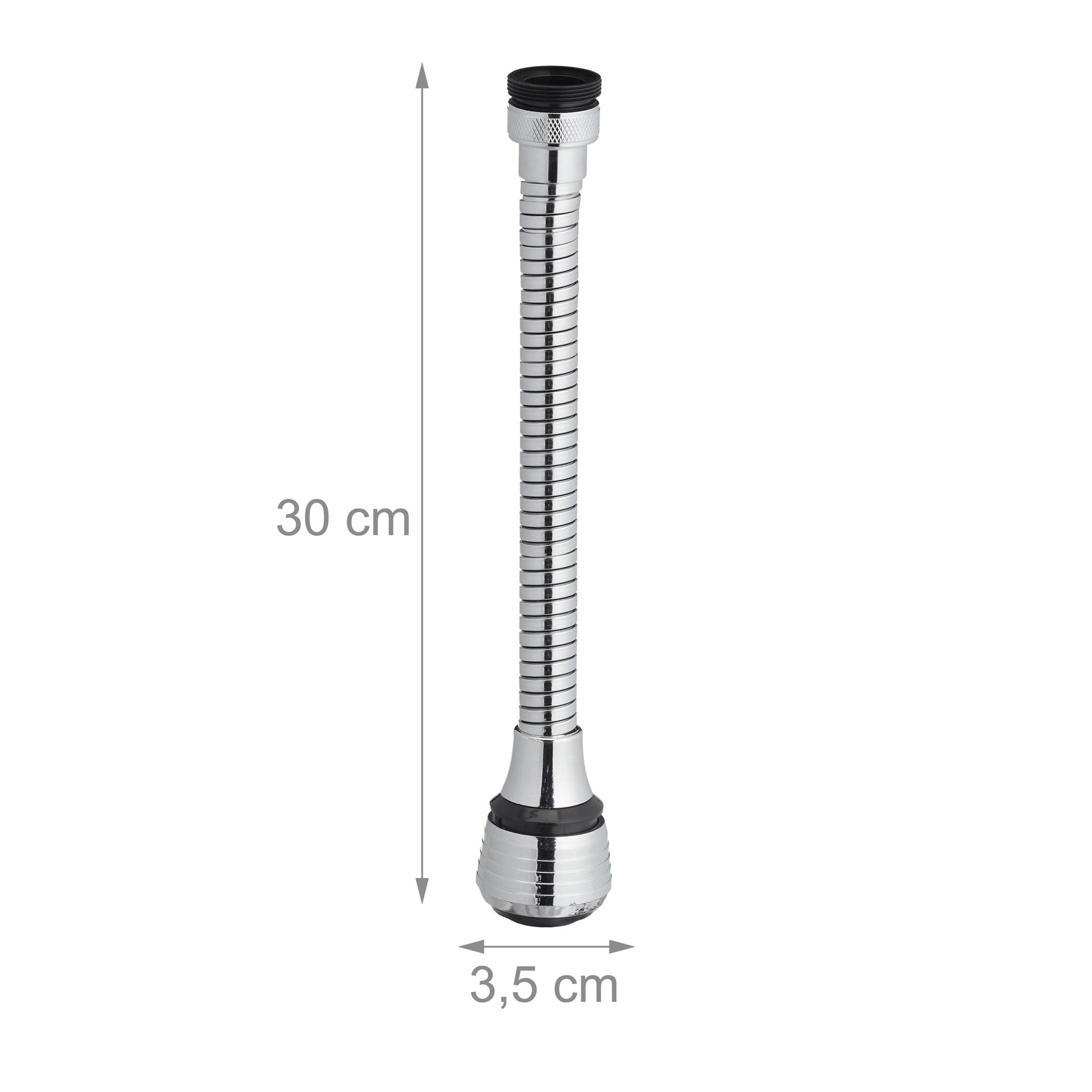 Wasserhahn Verlängerung mit 4 Gewinden Schwarz-Silber von Relaxdays