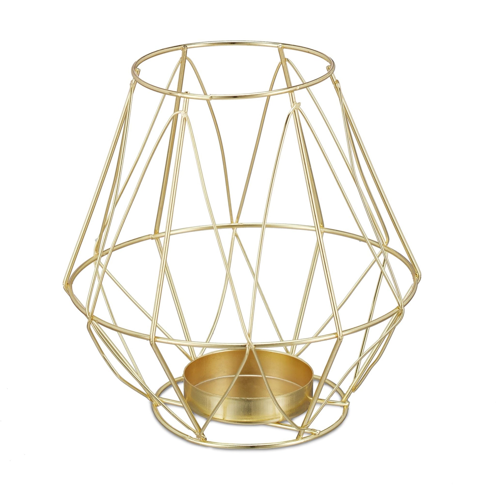 Geometrischer Teelichthalter Gold von Relaxdays