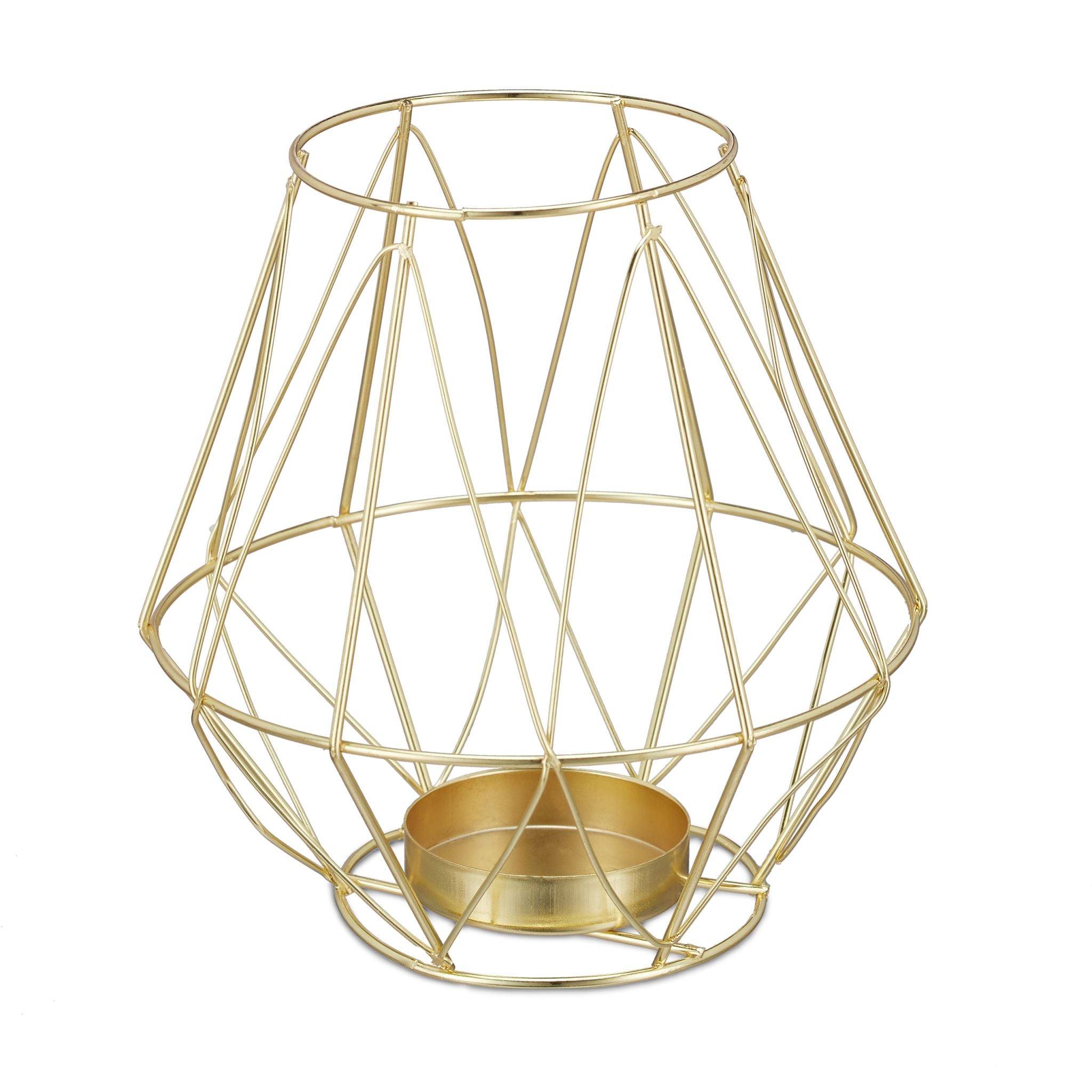 Geometrischer Teelichthalter Gold von Relaxdays