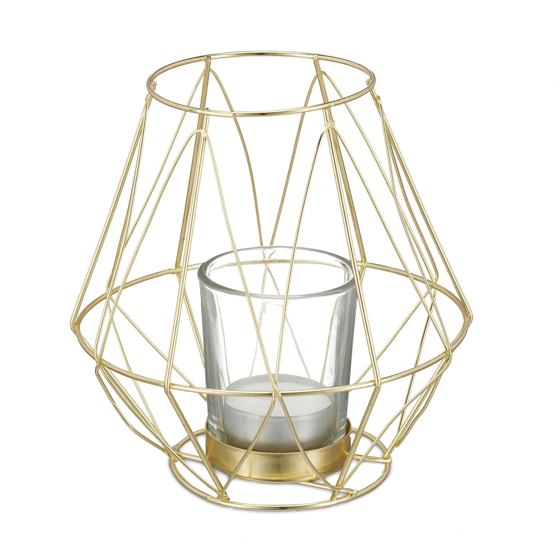 Geometrischer Teelichthalter Gold von Relaxdays
