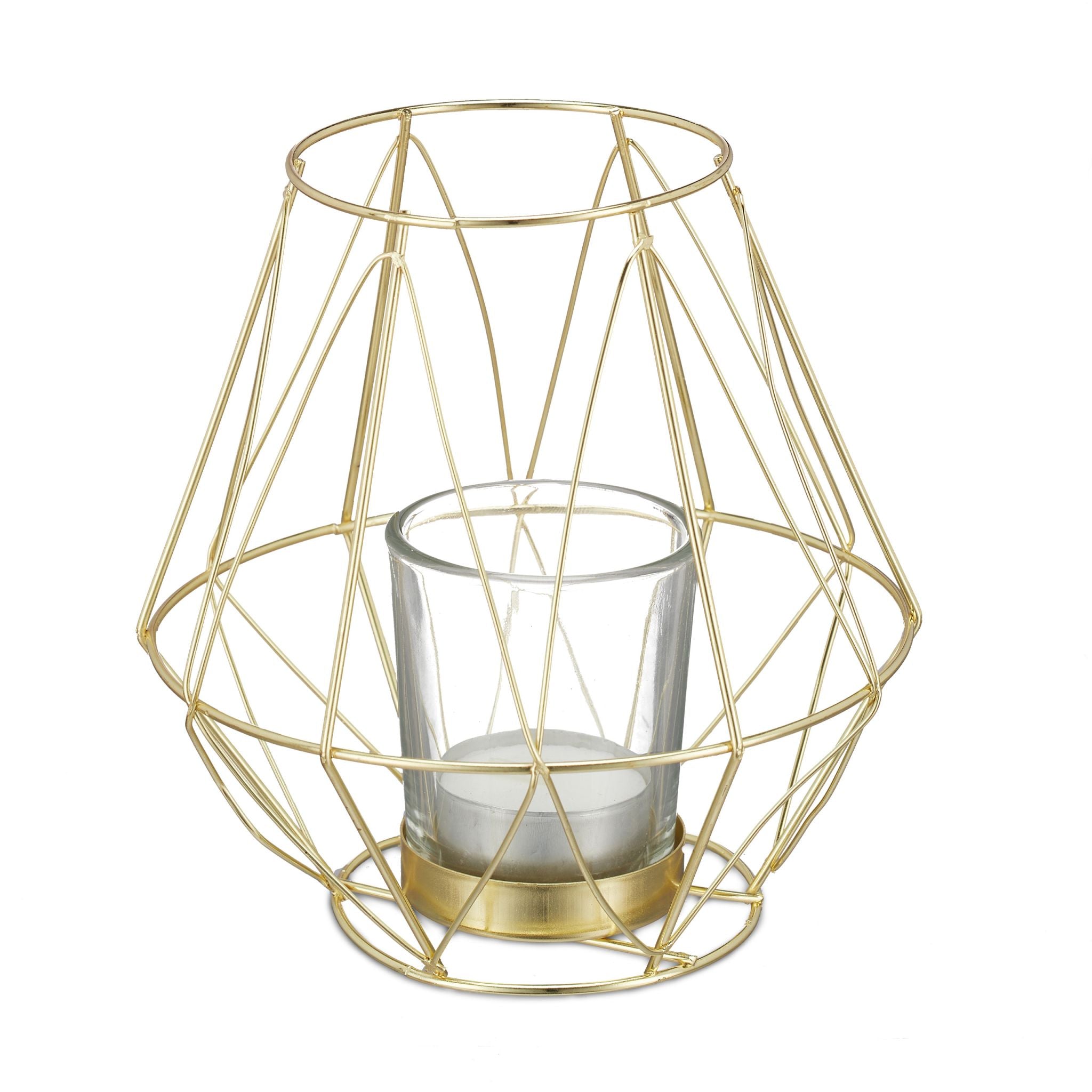 Geometrischer Teelichthalter Gold von Relaxdays