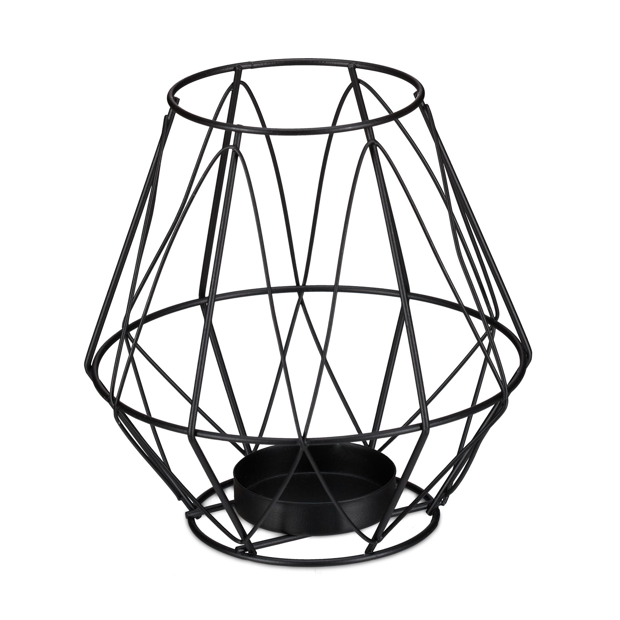 Geometrischer Teelichthalter Schwarz von Relaxdays