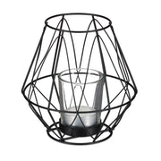 Geometrischer Teelichthalter Schwarz von Relaxdays
