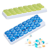 Tablettenbox Monat 2er-Set Weiss-Blau-Grün von Relaxdays