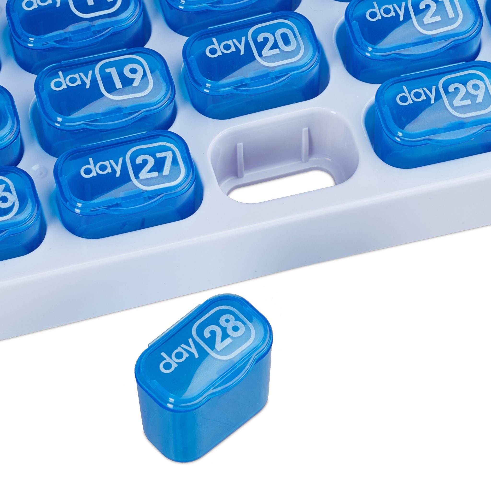 Tablettenbox Monat 2er-Set Weiss-Blau-Grün von Relaxdays