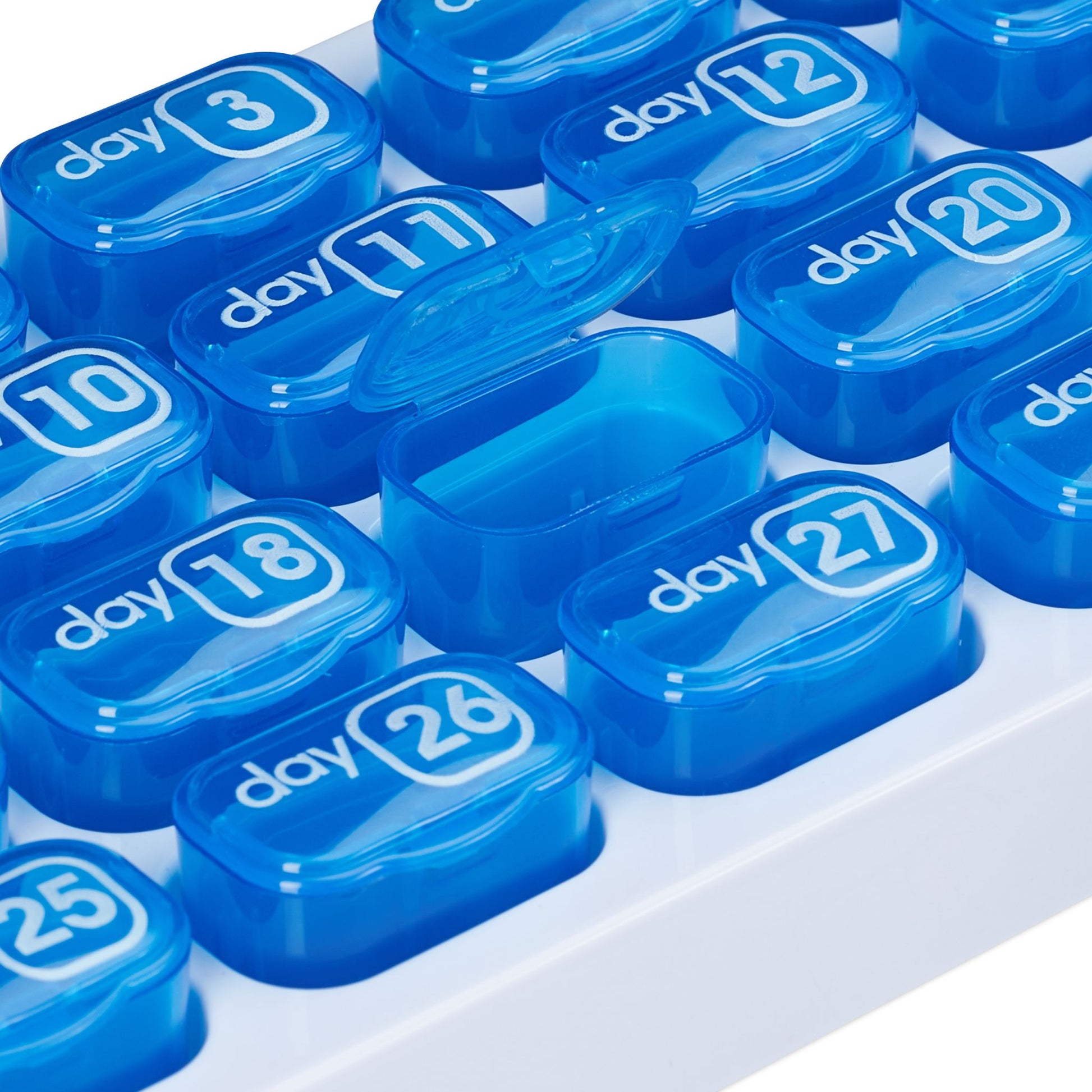 Tablettenbox Monat 2er-Set Weiss-Blau-Grün von Relaxdays