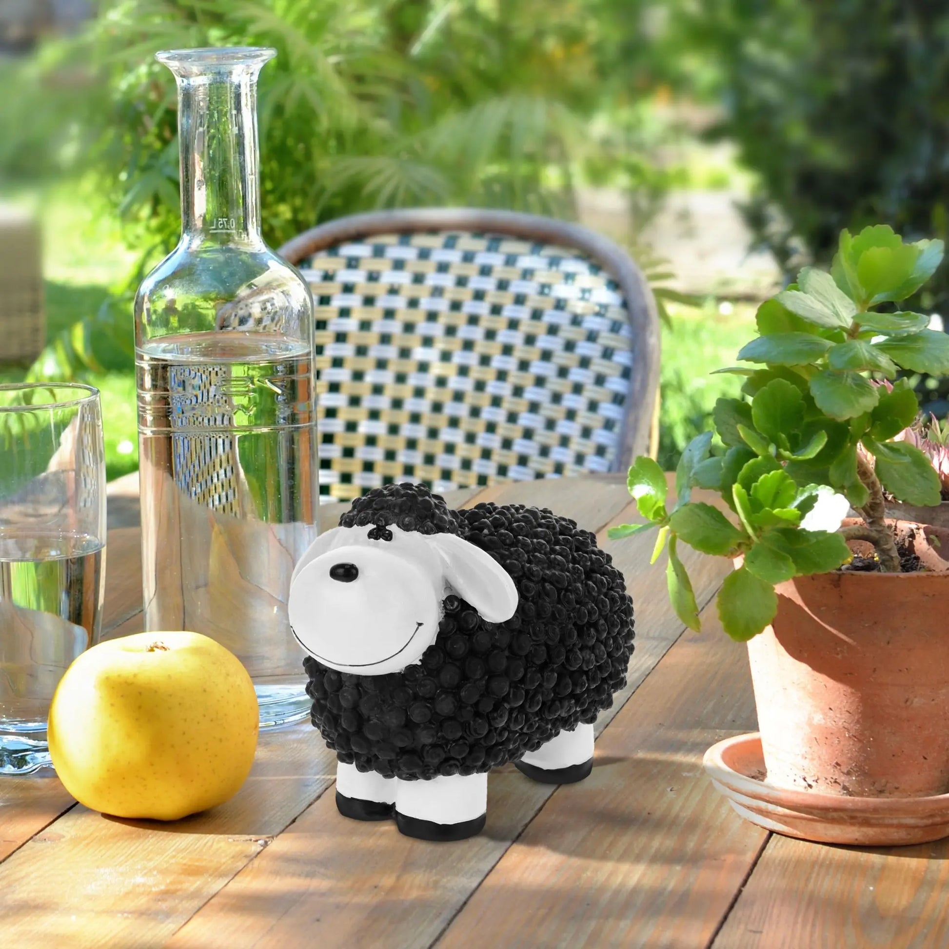 Gartenfigur Schaf Weiss-Schwarz von Relaxdays