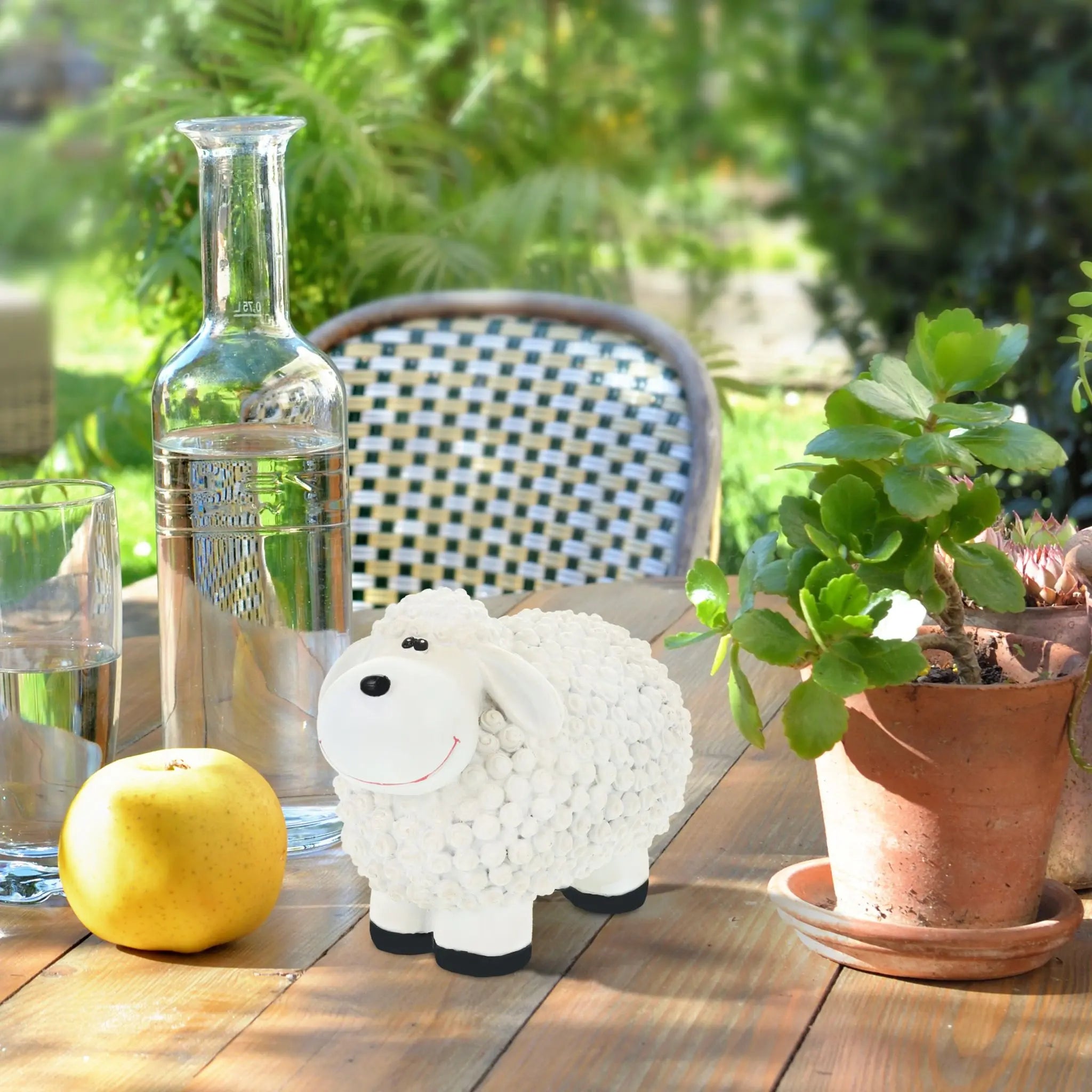 Gartenfigur Schaf Weiss-Schwarz von Relaxdays