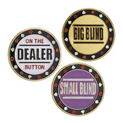 Poker Button Set Metall Weiss-Gold-Lila von Relaxdays
