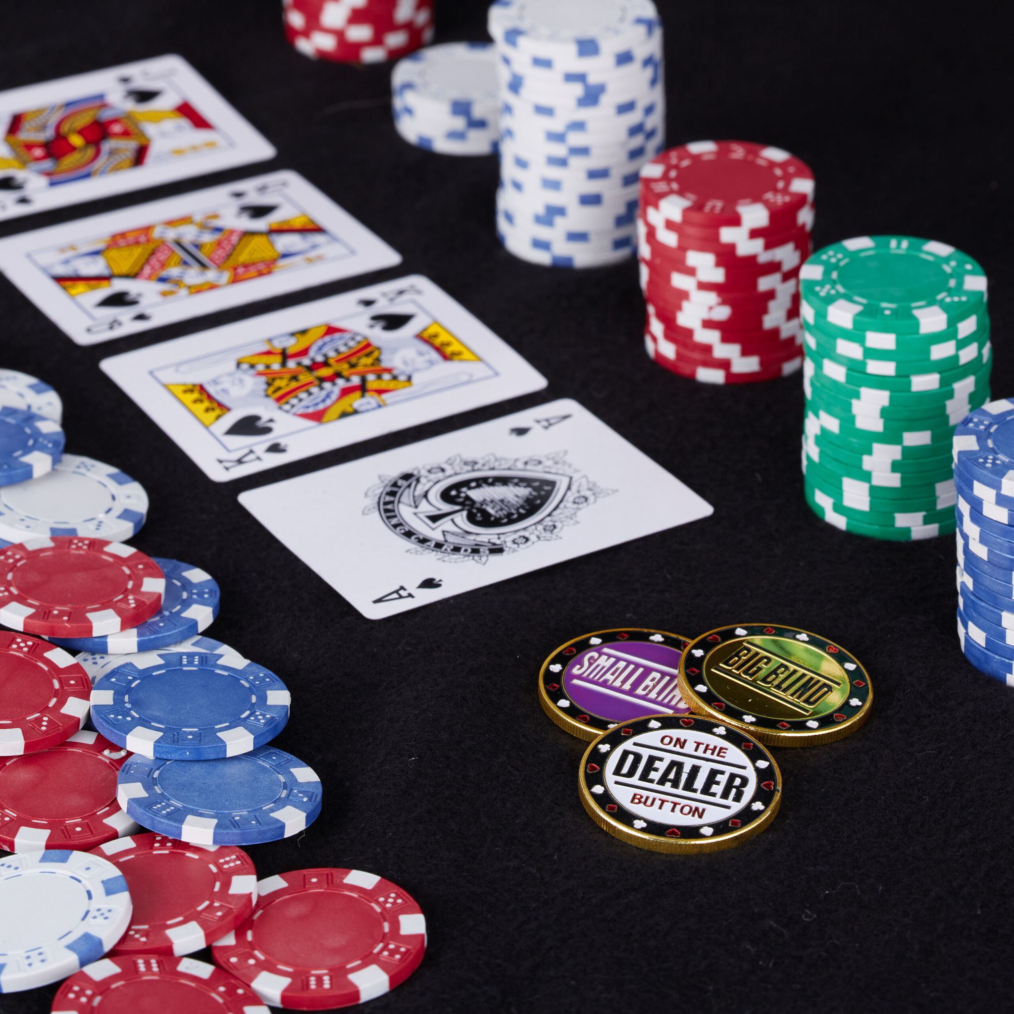 Poker Button Set Metall Weiss-Gold-Lila von Relaxdays