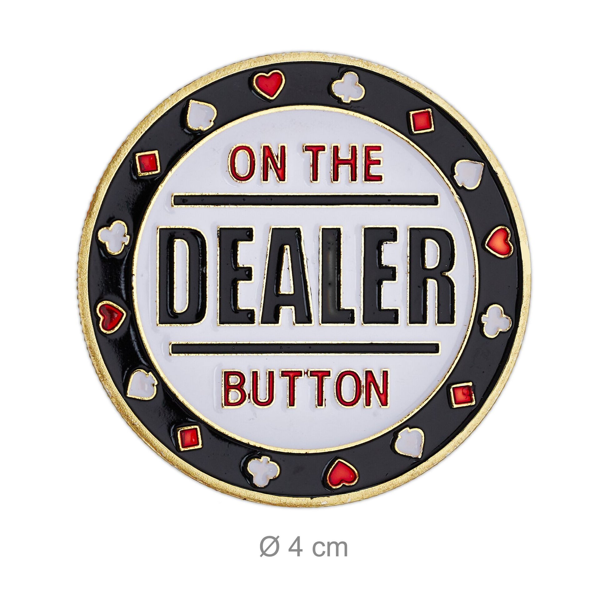 Poker Button Set Metall Weiss-Gold-Lila von Relaxdays