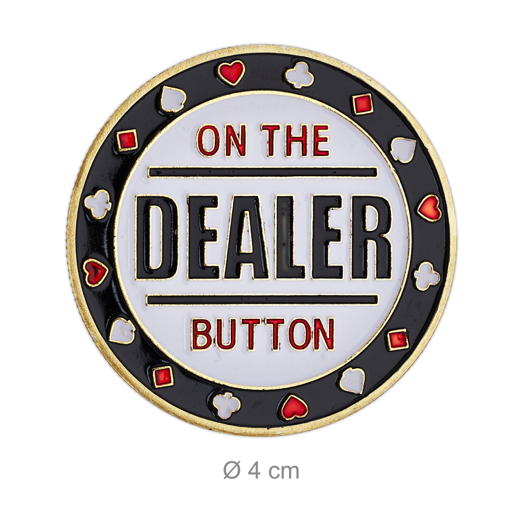 Poker Button Set Metall Weiss-Gold-Lila von Relaxdays