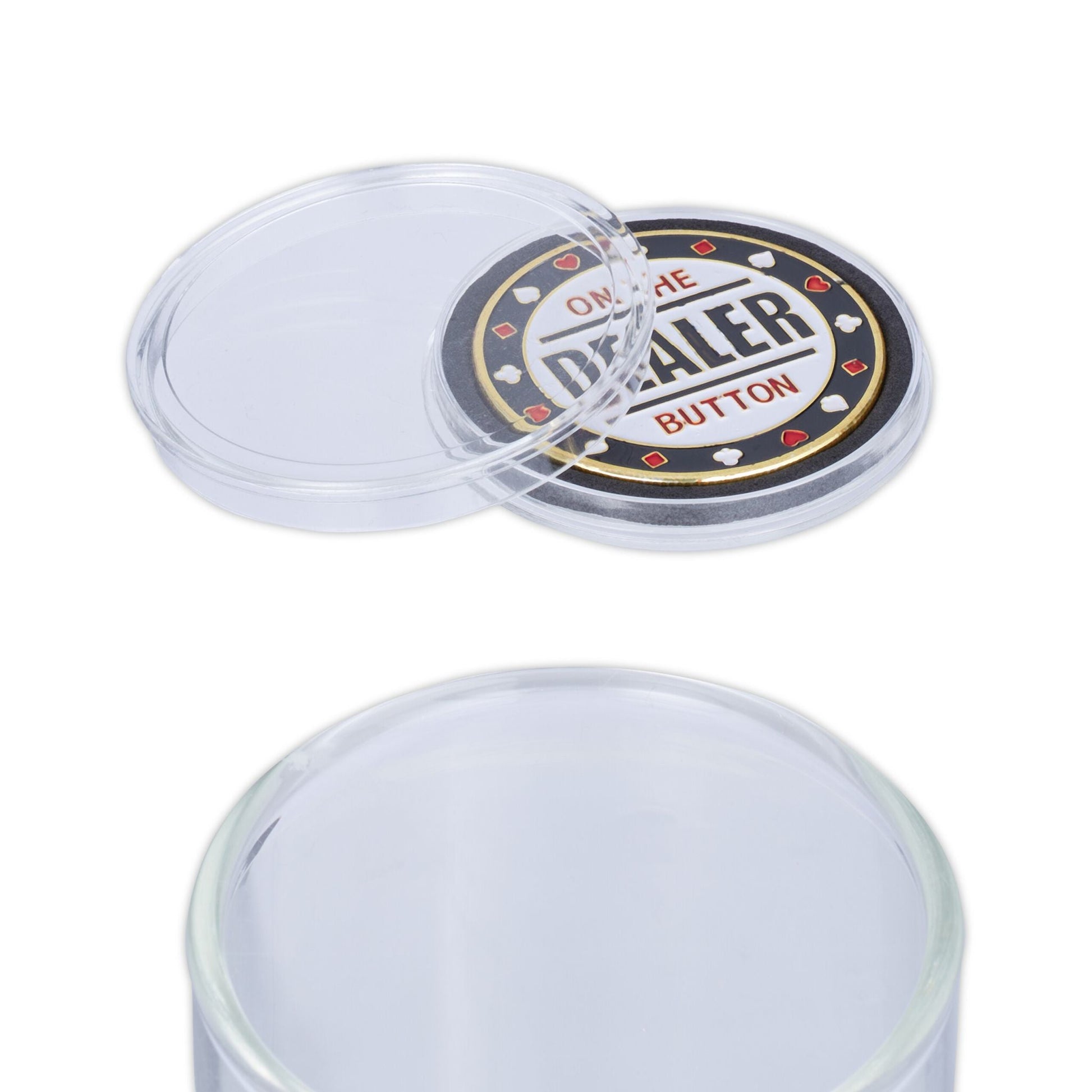 Poker Button Set Metall Weiss-Gold-Lila von Relaxdays
