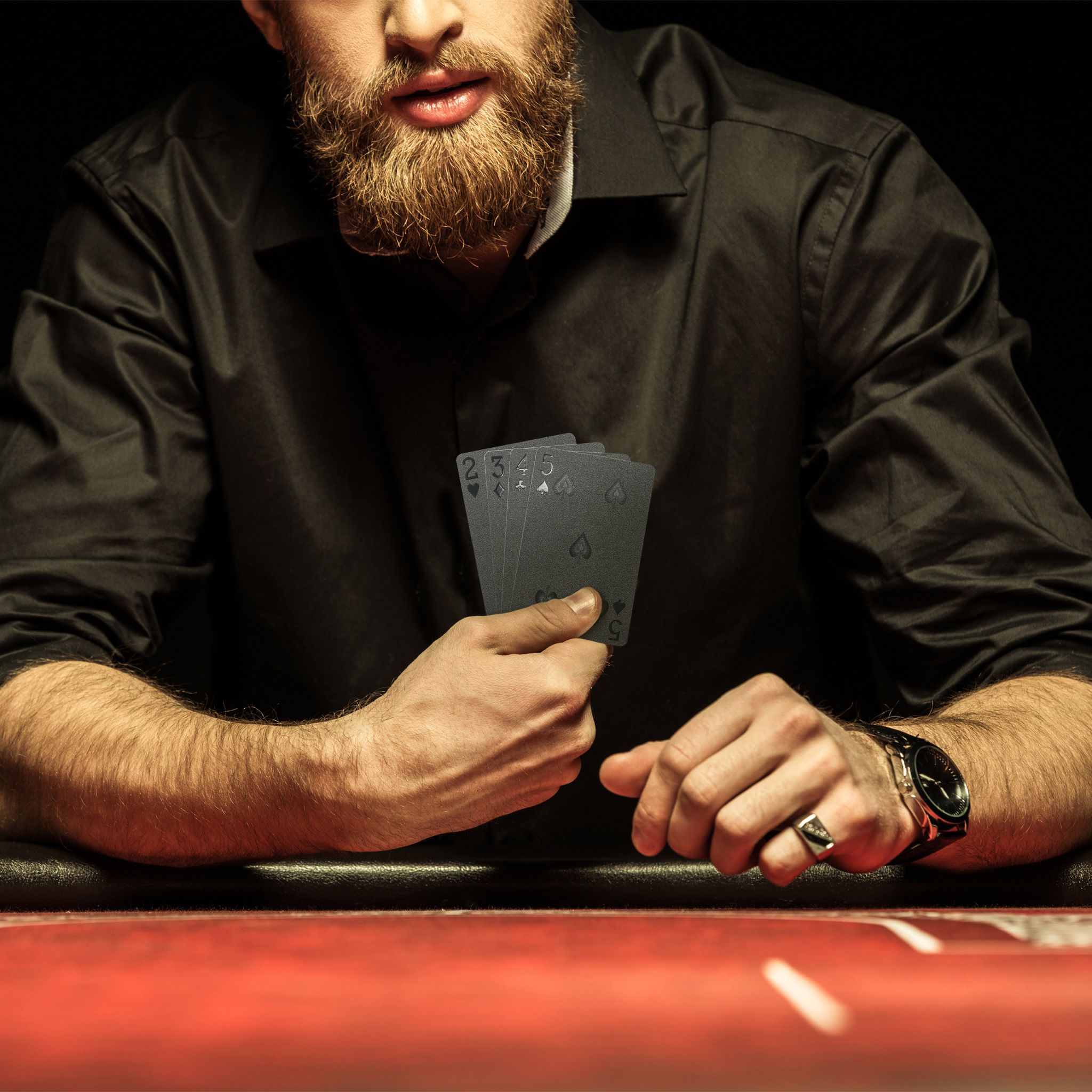 Wasserfeste Pokerkarten 2 Decks Schwarz