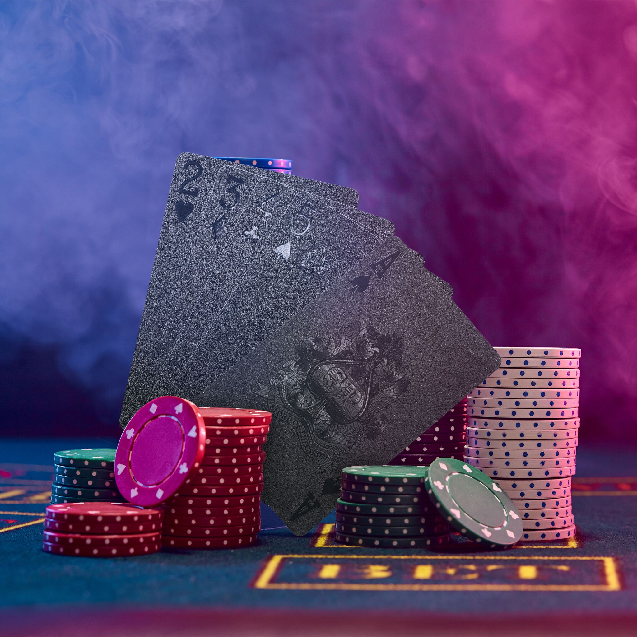 Wasserfeste Pokerkarten 2 Decks Schwarz