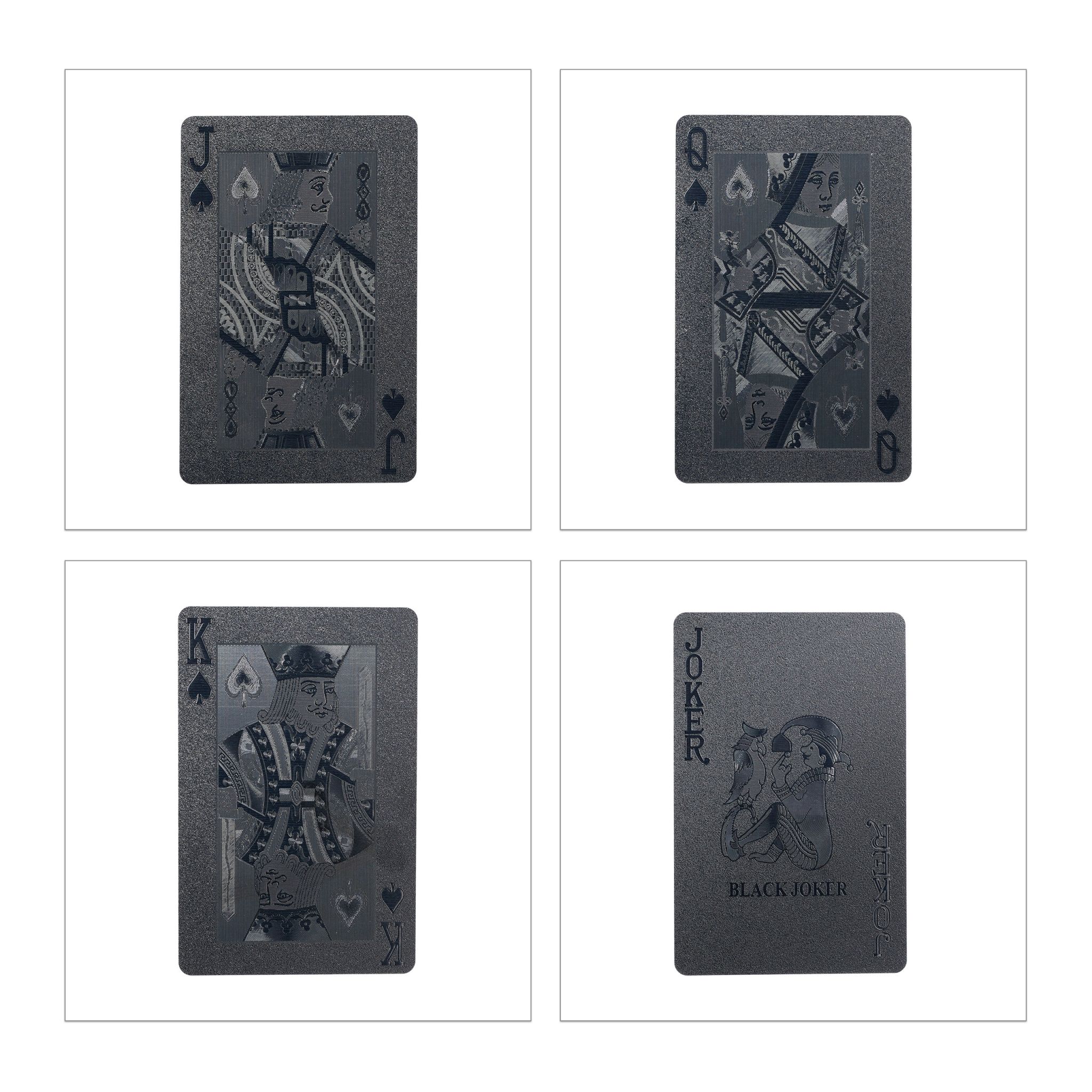 Wasserfeste Pokerkarten 2 Decks Schwarz