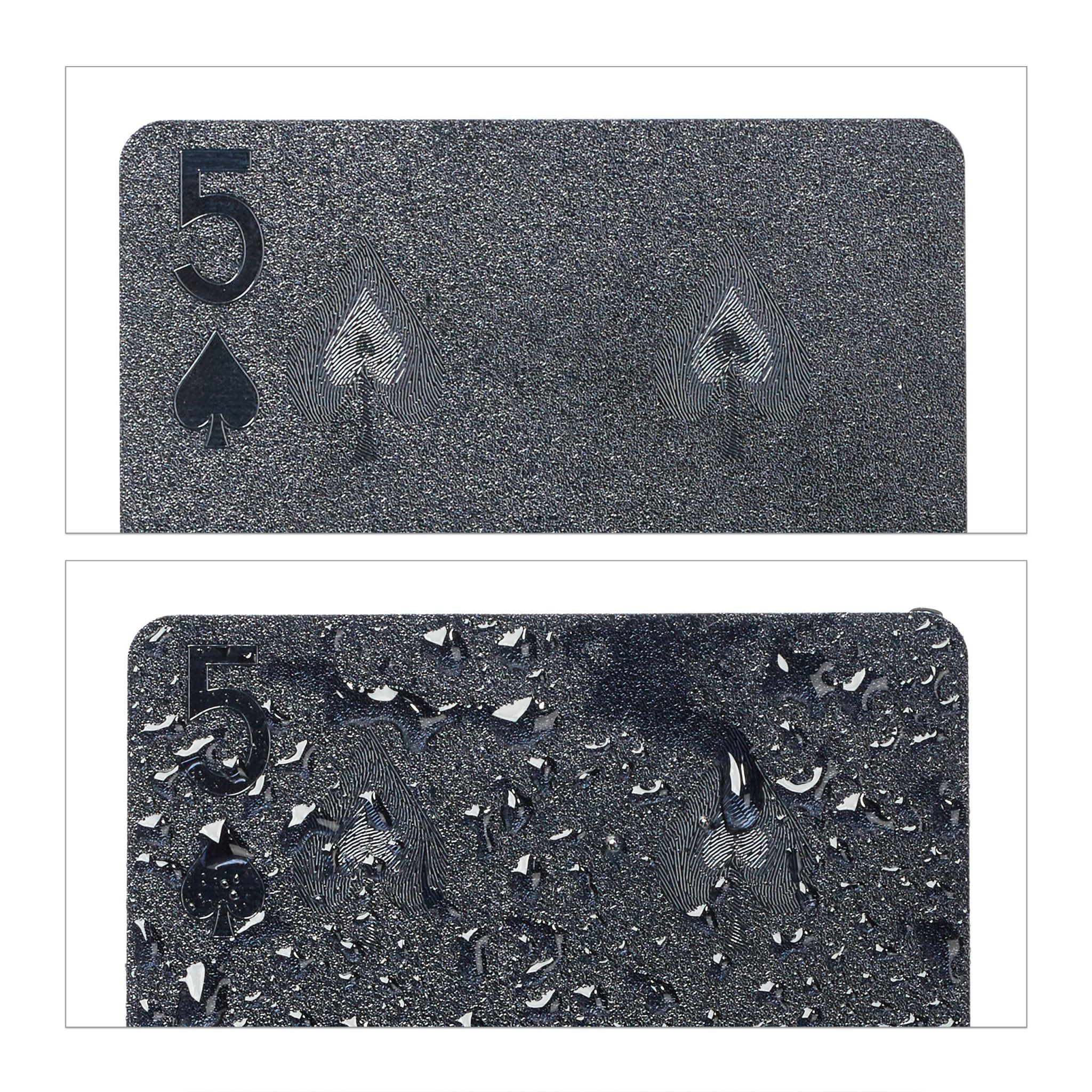 Wasserfeste Pokerkarten 2 Decks Schwarz