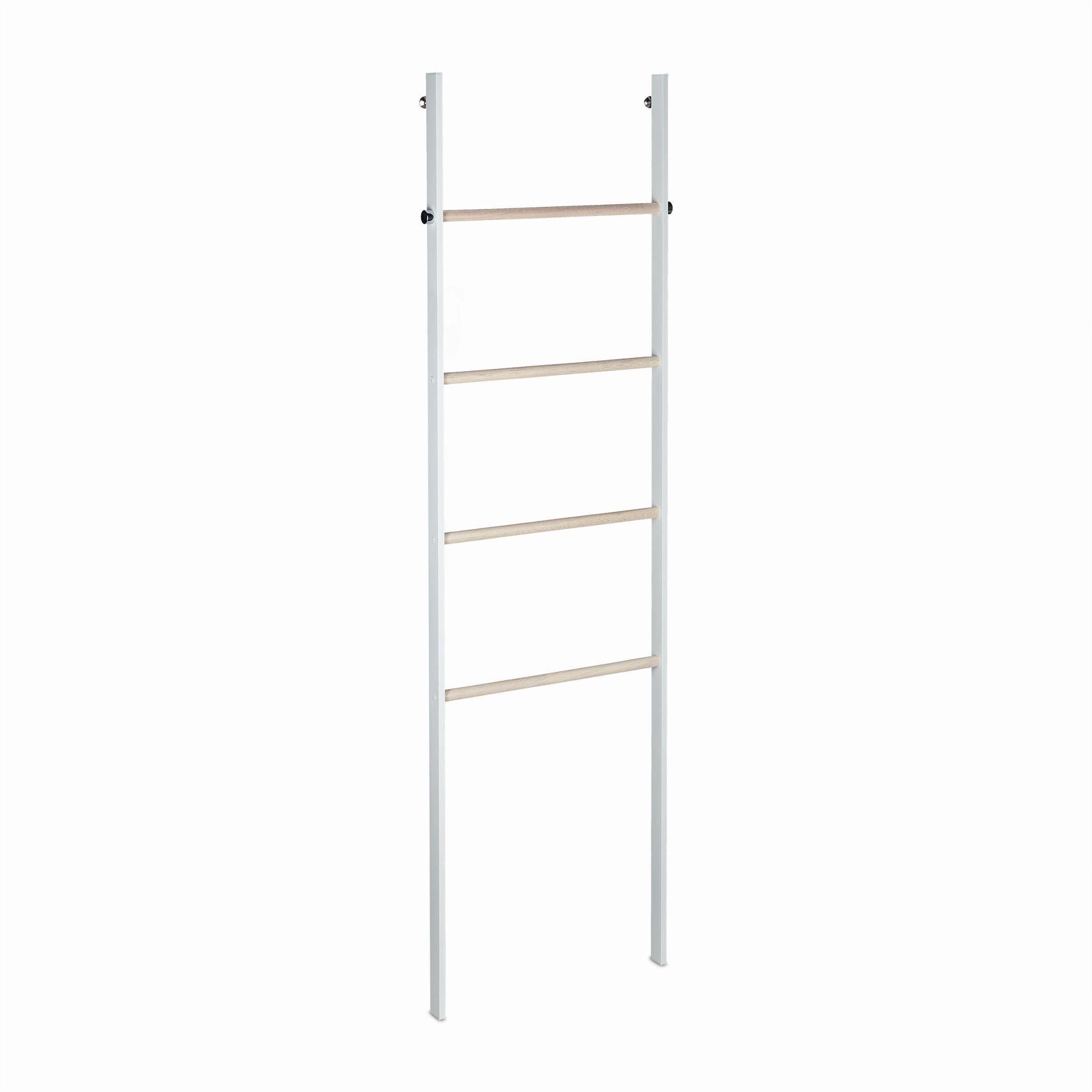 Handtuchleiter Holz & Metall Weiss-Hellbraun von Relaxdays