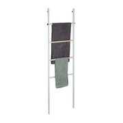 Handtuchleiter Holz & Metall Weiss-Hellbraun von Relaxdays