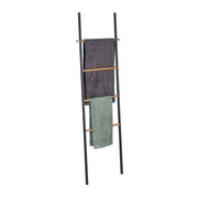 Handtuchleiter Holz & Metall Anthrazit-Hellbraun von Relaxdays