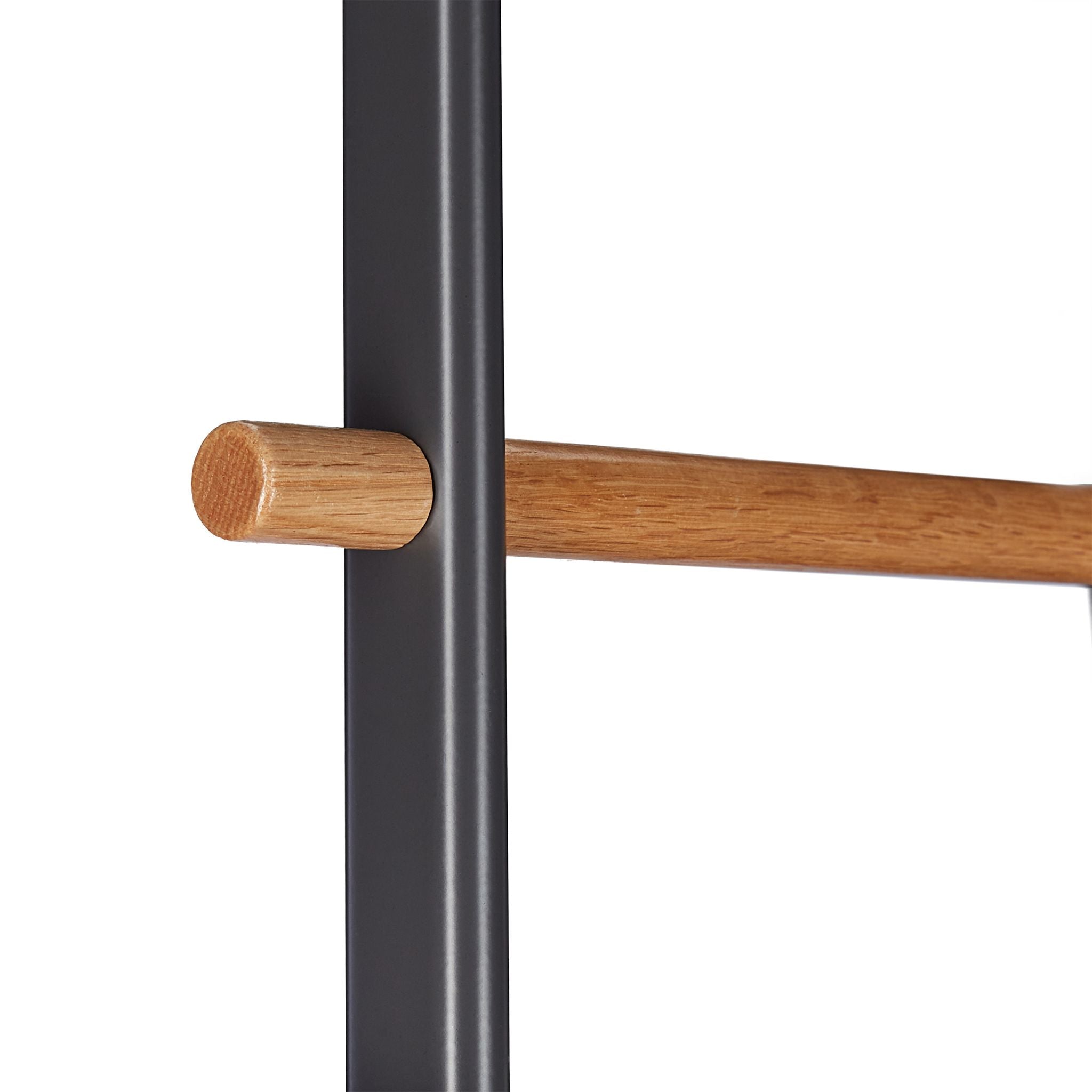Handtuchleiter Holz & Metall Anthrazit-Hellbraun von Relaxdays