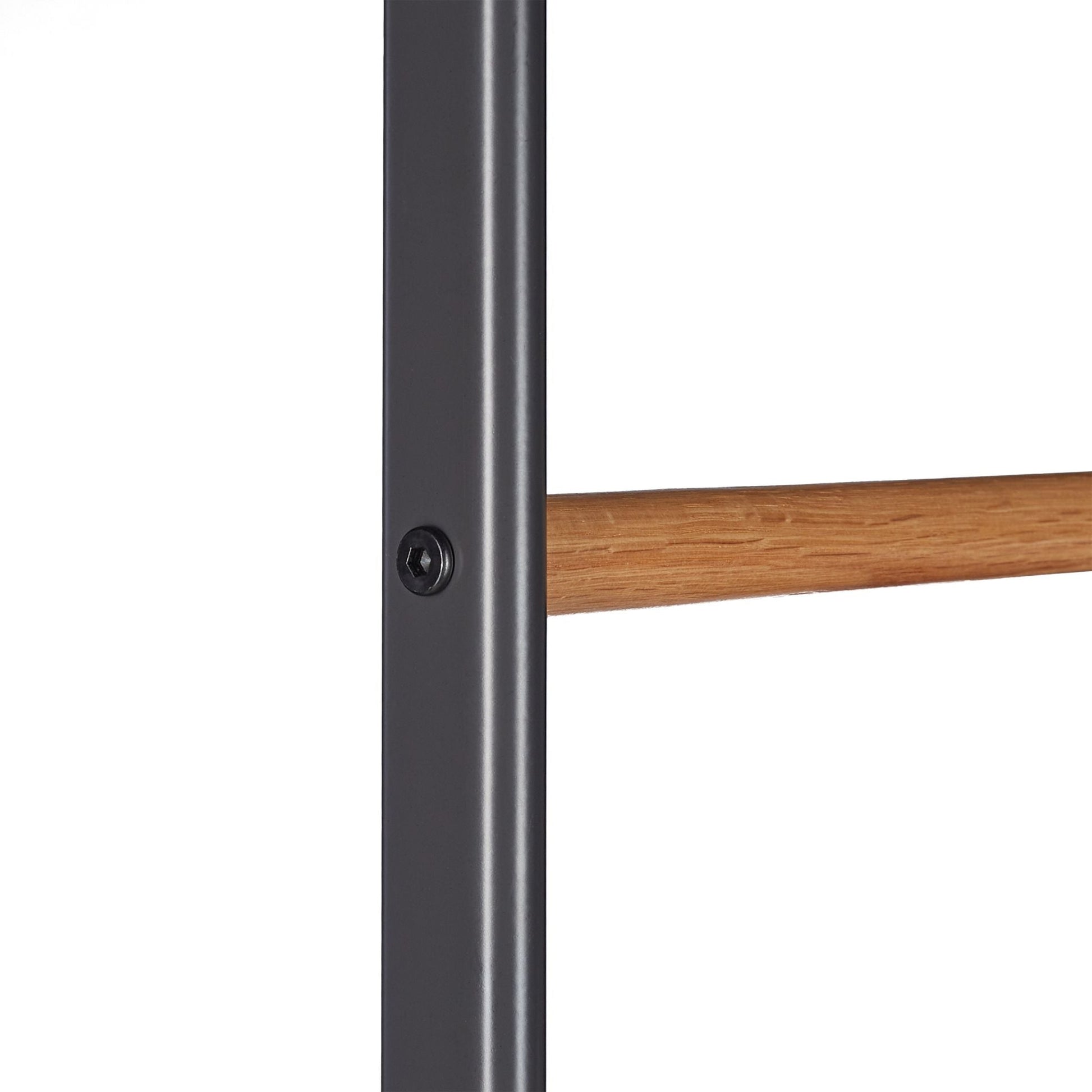 Handtuchleiter Holz & Metall Anthrazit-Hellbraun von Relaxdays