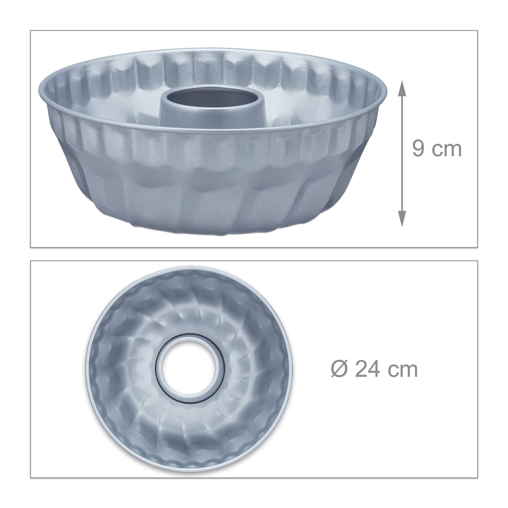 Gugelhupfform D: 25cm Silber von Relaxdays