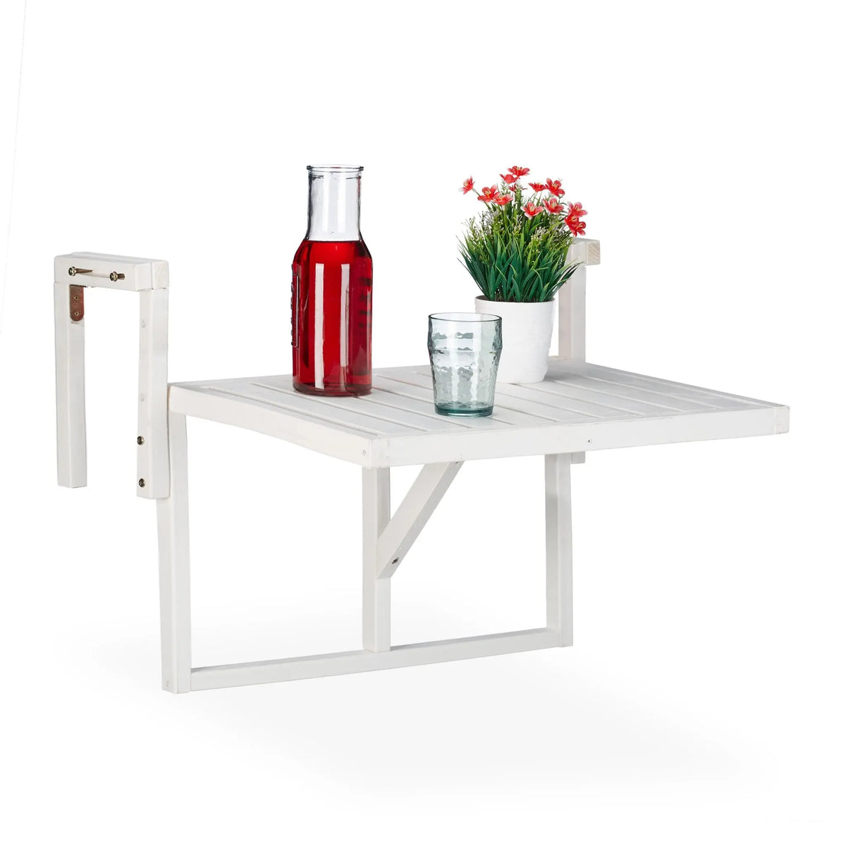 Holz Balkontisch klappbar Weiss von Relaxdays