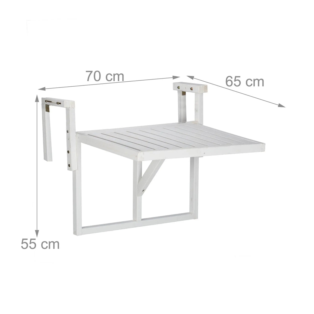 Holz Balkontisch klappbar Weiss von Relaxdays