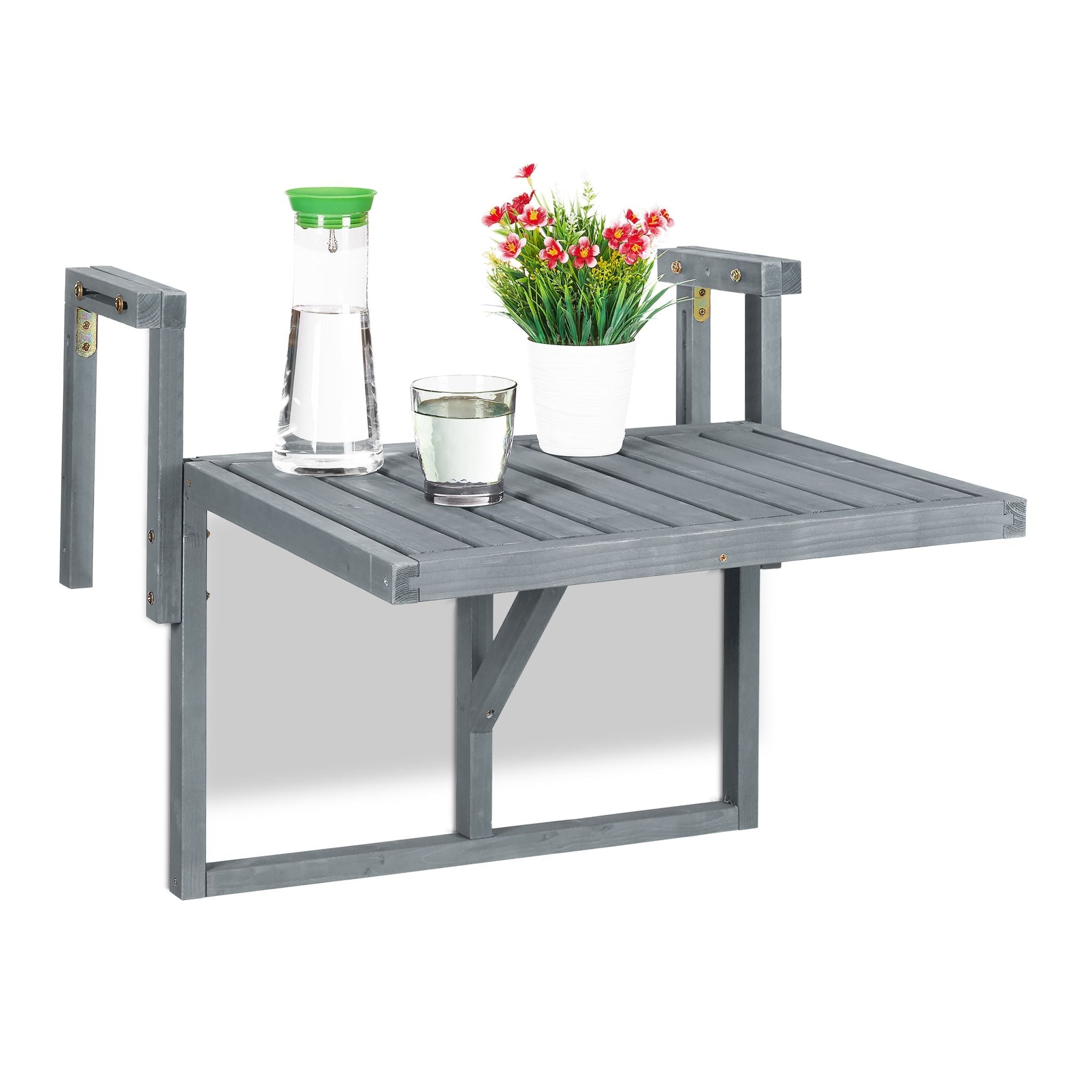 Balkon Hängetisch in Grau Grau von Relaxdays