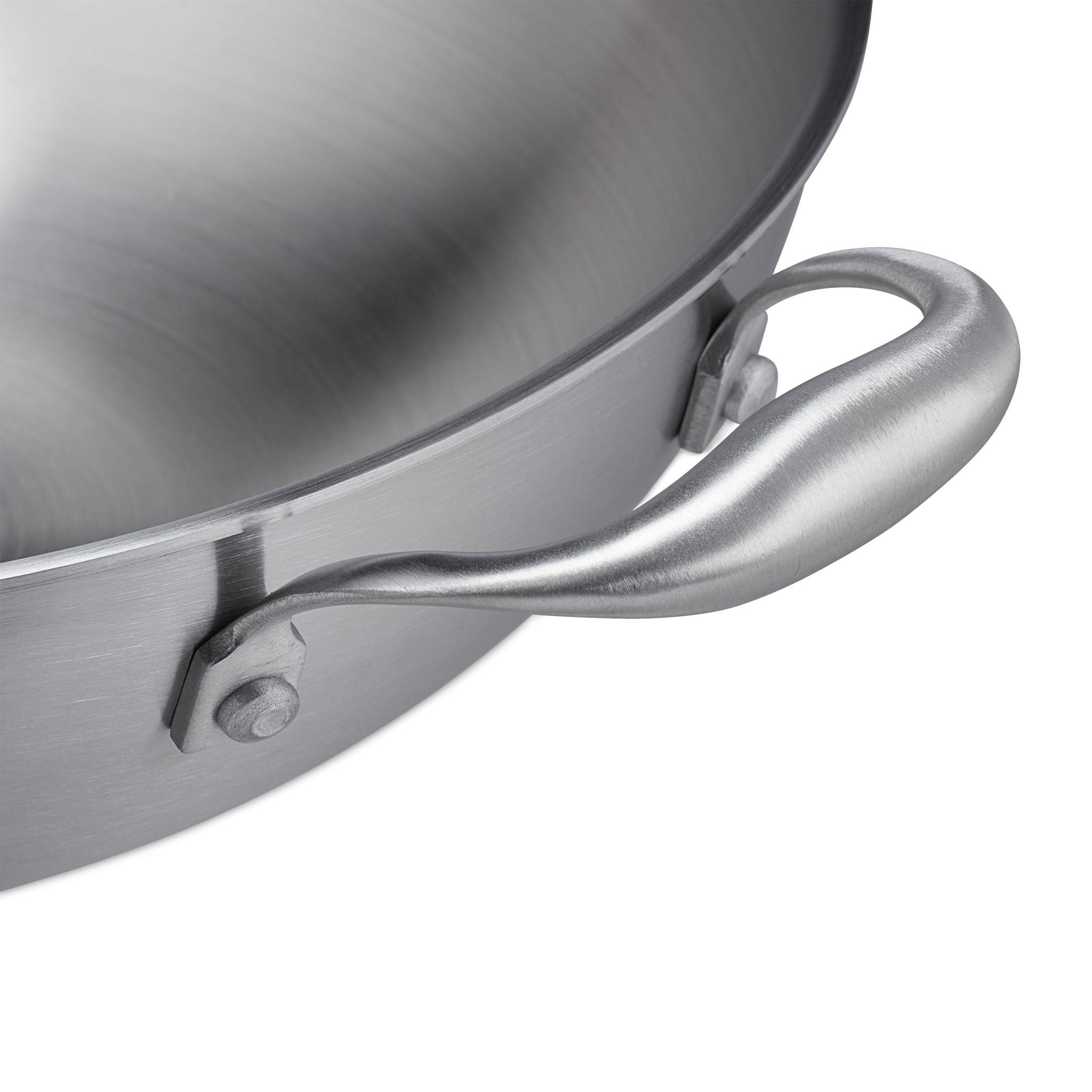 Edelstahl Wok mit Deckel Silber