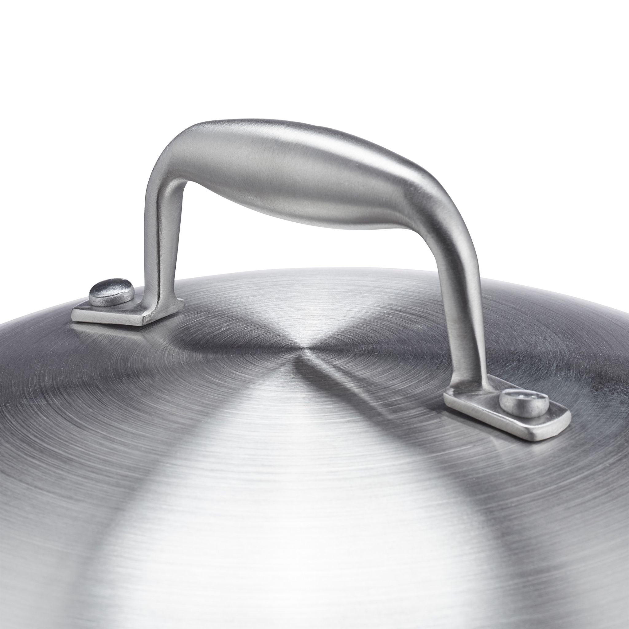 Edelstahl Wok mit Deckel Silber
