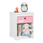 Kinder Nachttisch Schwan Weiss-Rosa von Relaxdays