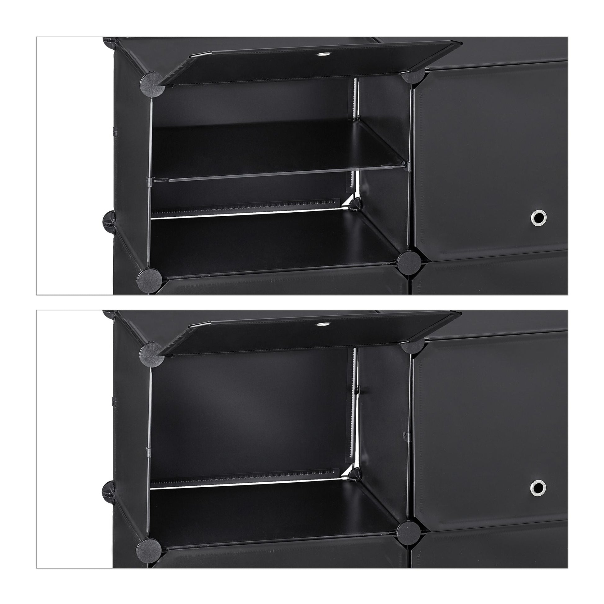 Schuhschrank mit 12 Fächern Schwarz von Relaxdays