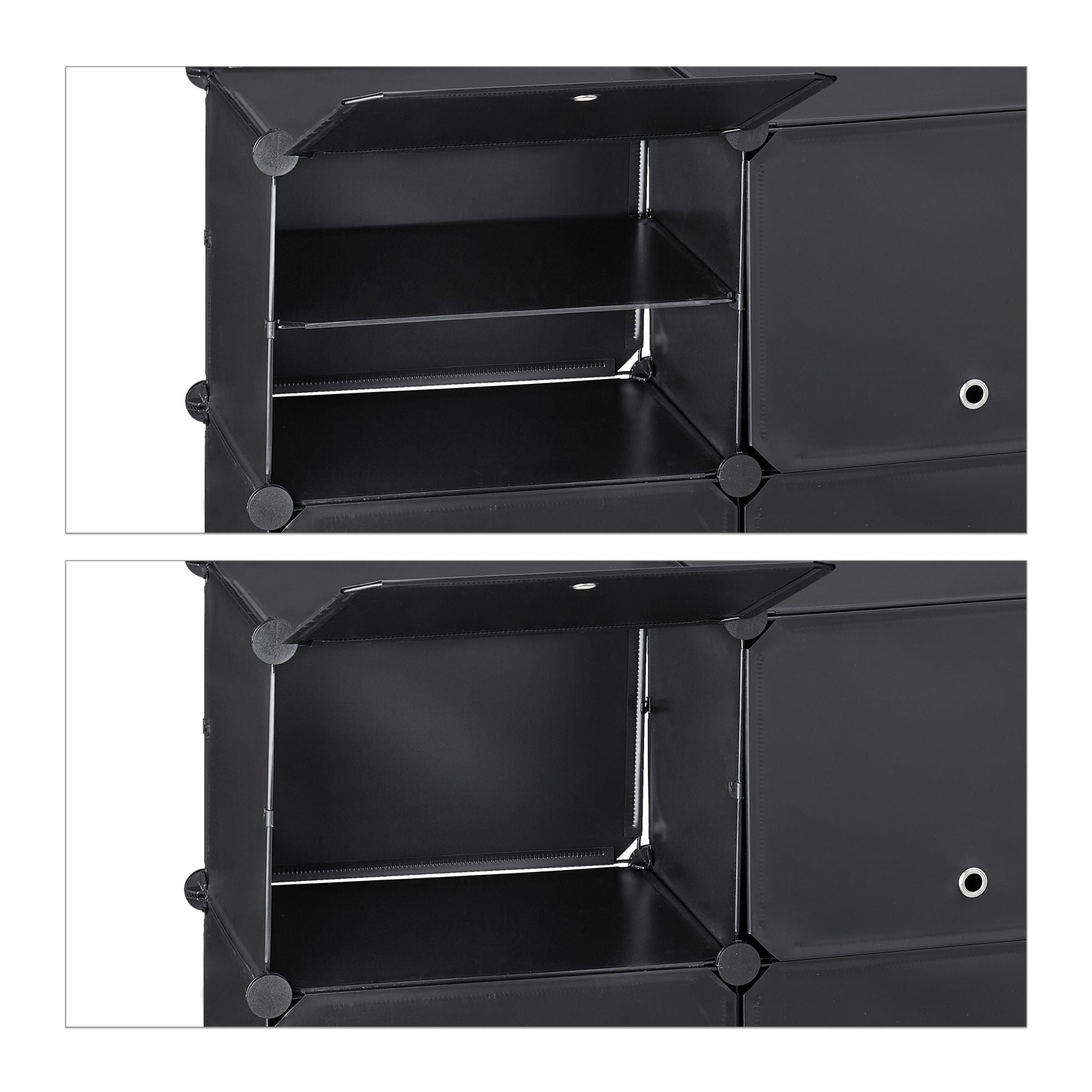 Schuhschrank mit 12 Fächern Schwarz von Relaxdays