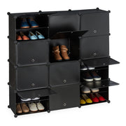 Schuhschrank mit 24 Fächern Schwarz von Relaxdays
