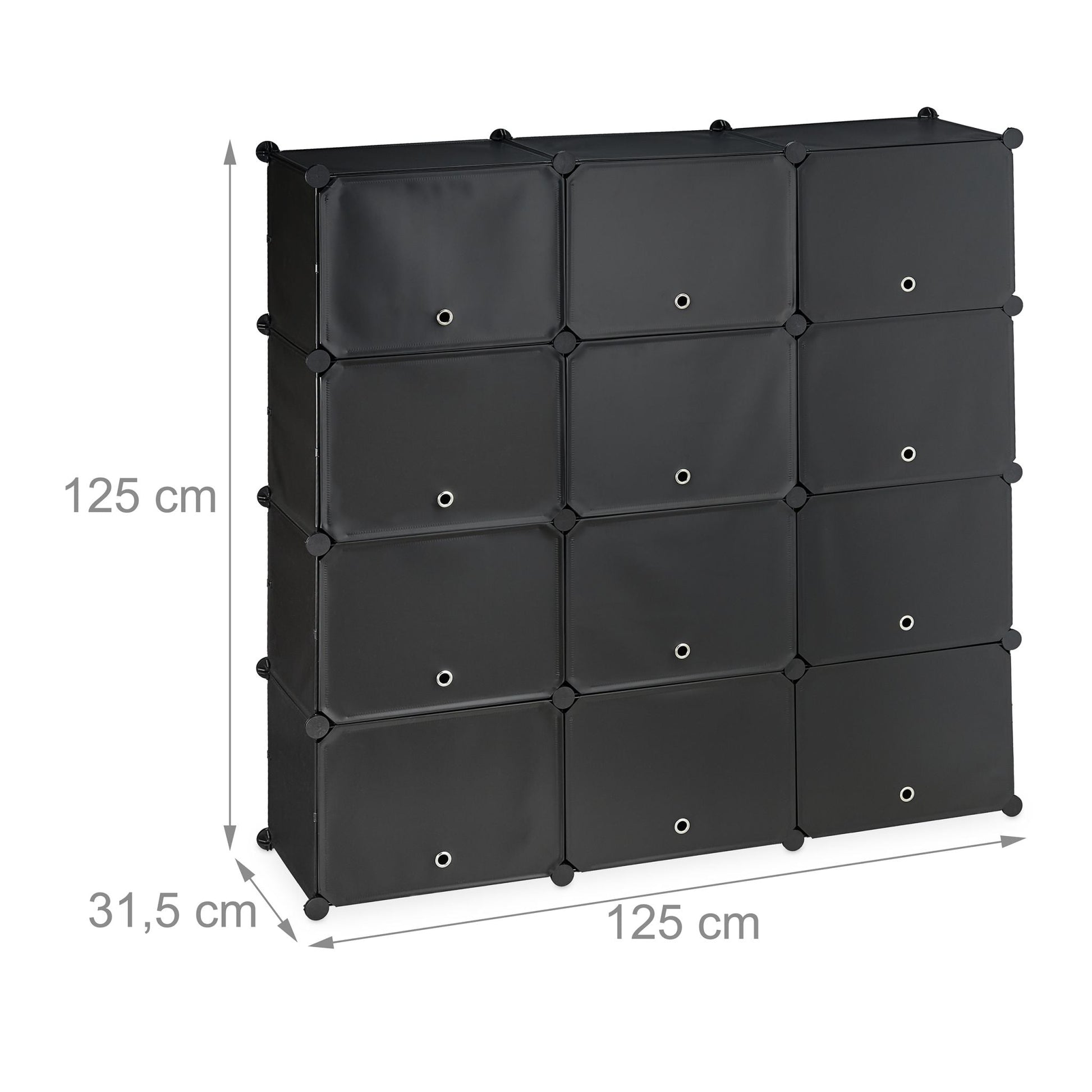 Schuhschrank mit 24 Fächern Schwarz von Relaxdays