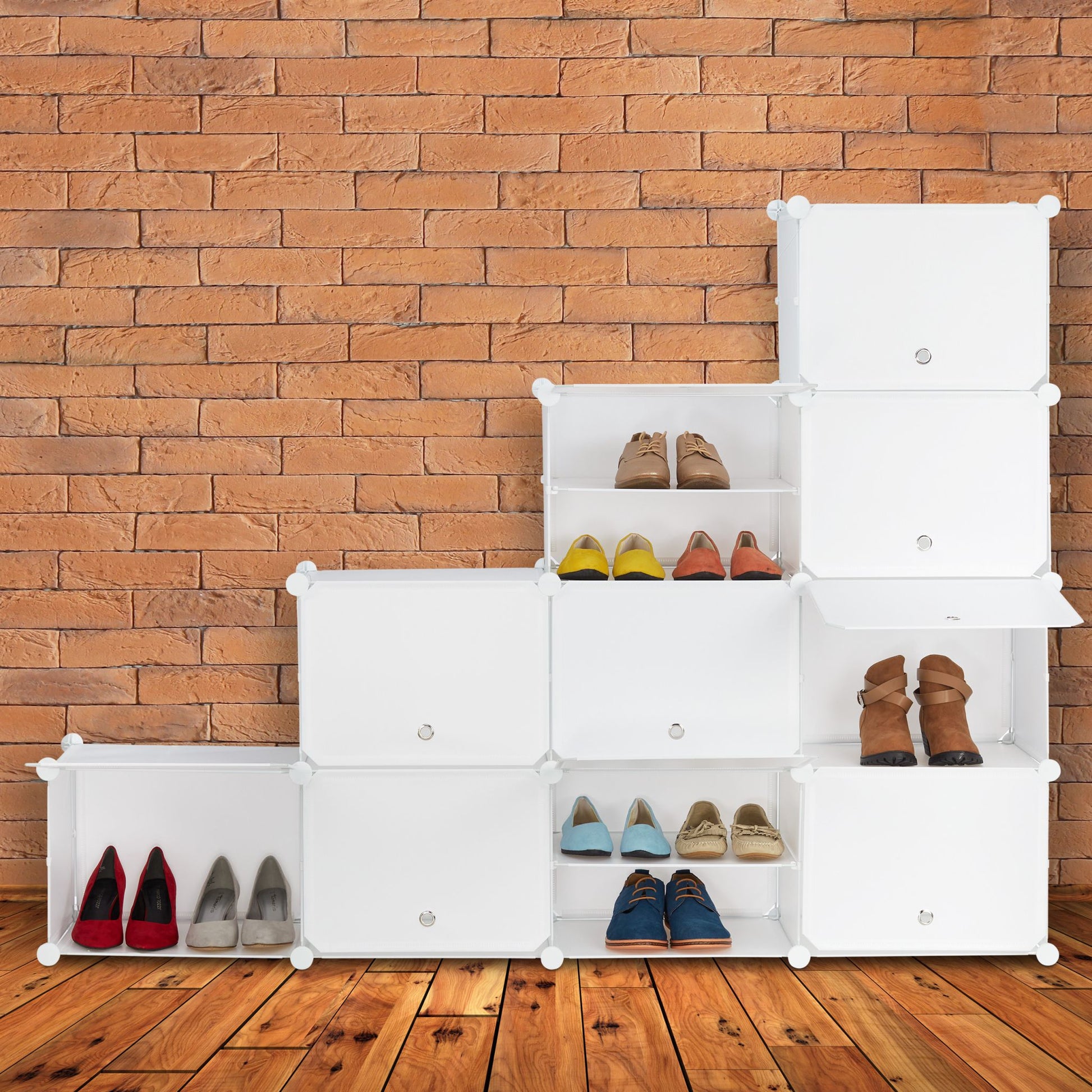 Schuhschrank Stecksystem 24 Fächer Weiss von Relaxdays