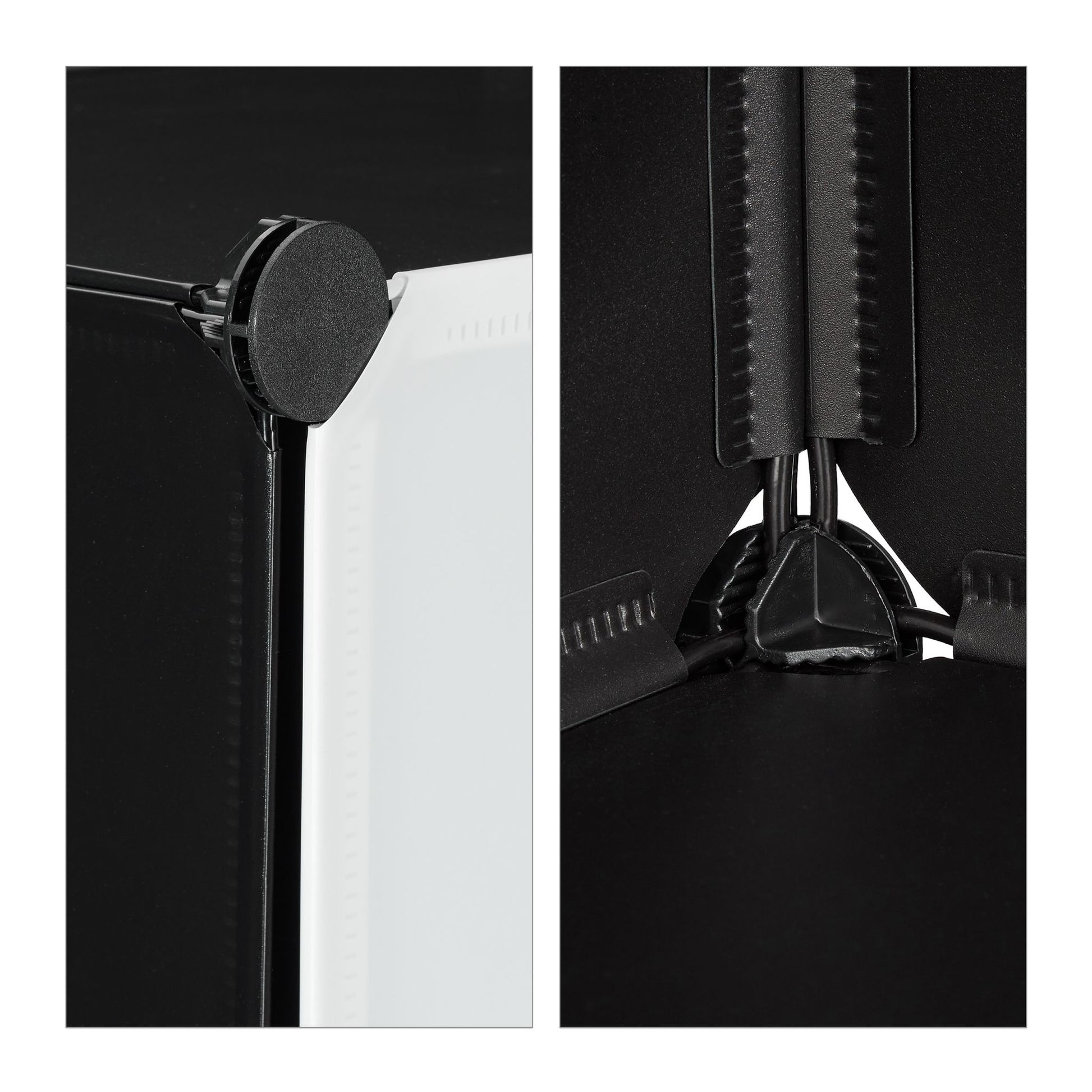 Schuhschrank Stecksystem 24 Fächer Weiss-Schwarz von Relaxdays