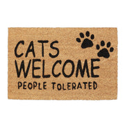 Kokos Fussmatte Cats Welcome Beige-Schwarz von Relaxdays