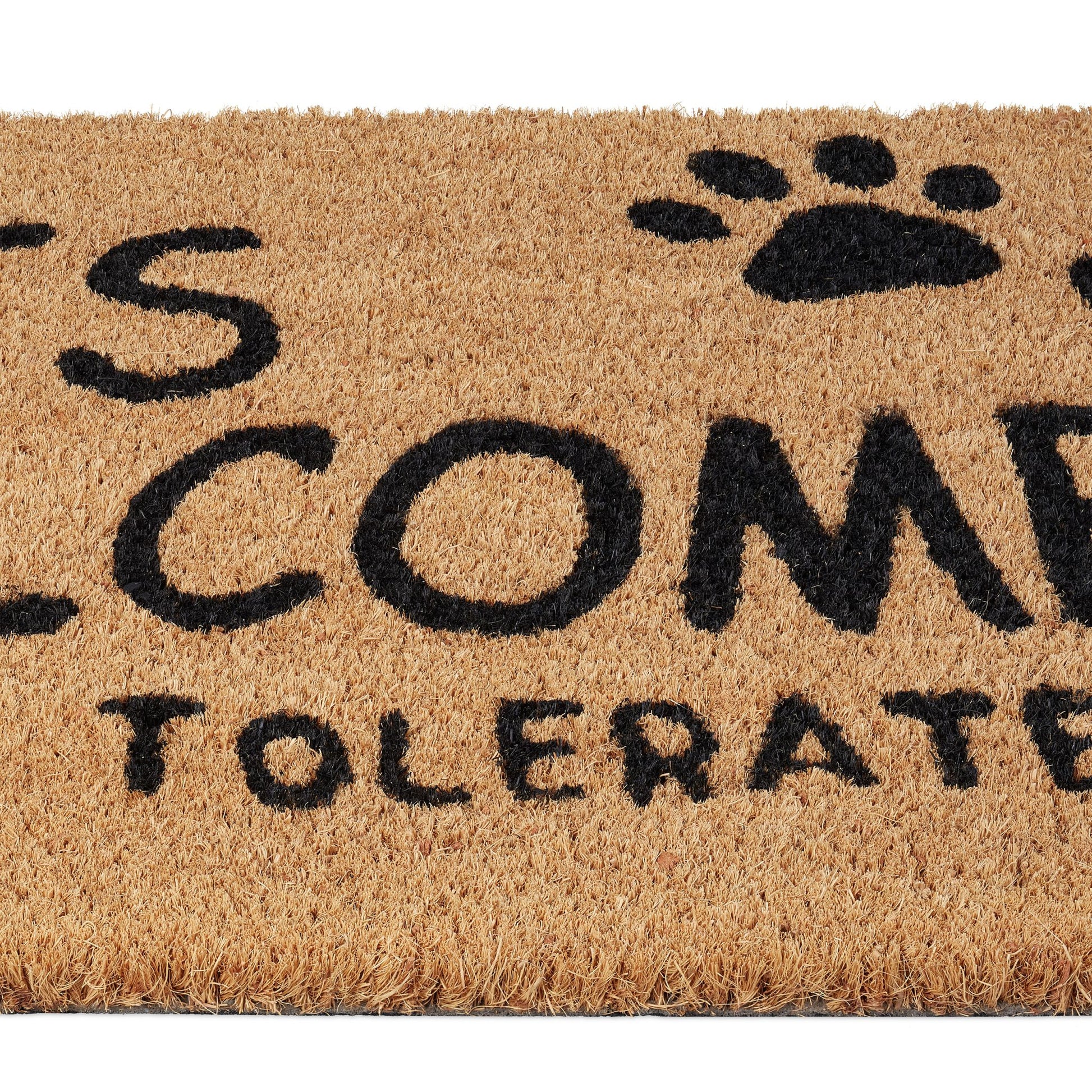Kokos Fussmatte Cats Welcome Beige-Schwarz von Relaxdays