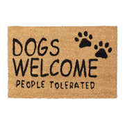 Fussmatte Kokos Dogs Welcome Beige-Schwarz von Relaxdays