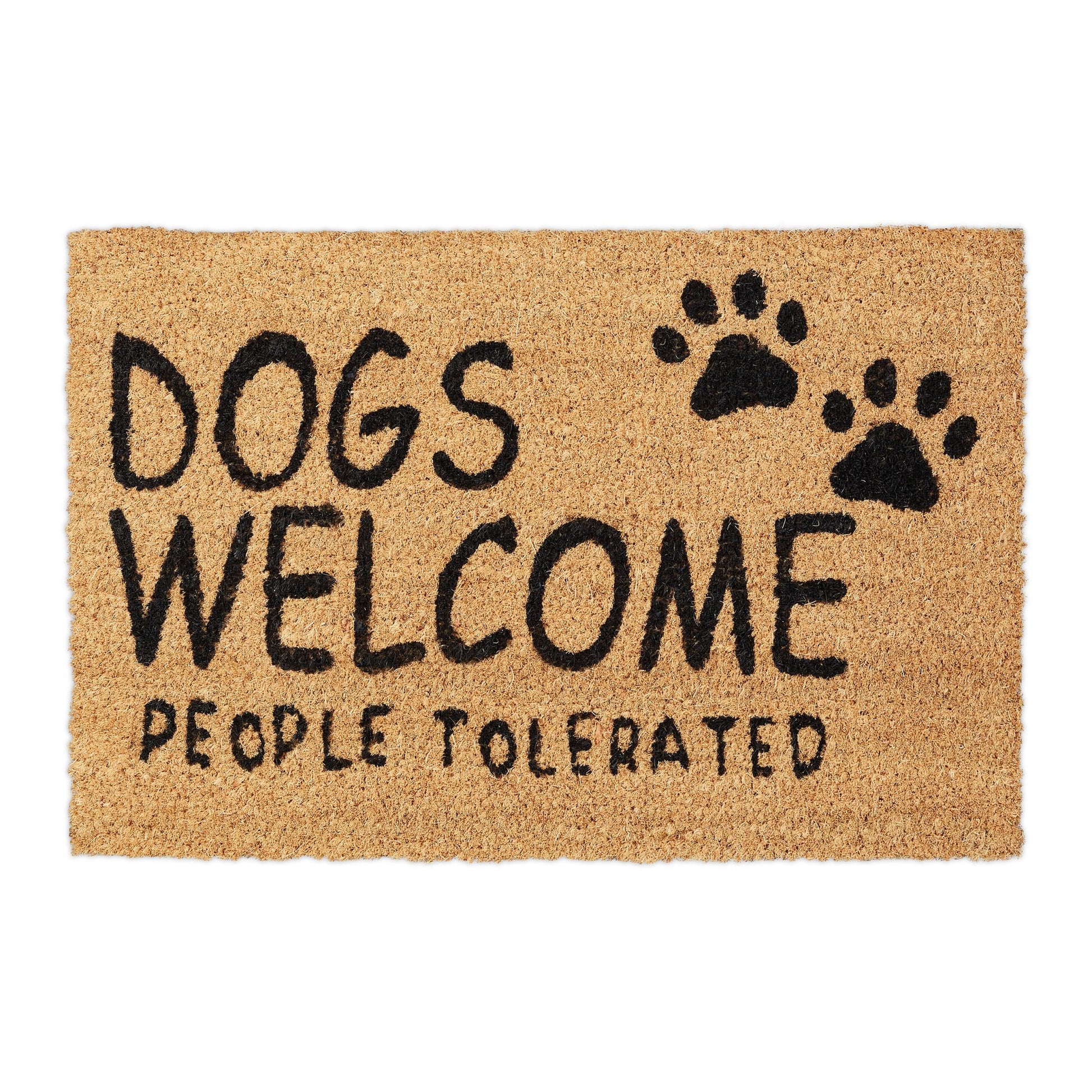 Fussmatte Kokos Dogs Welcome Beige-Schwarz von Relaxdays