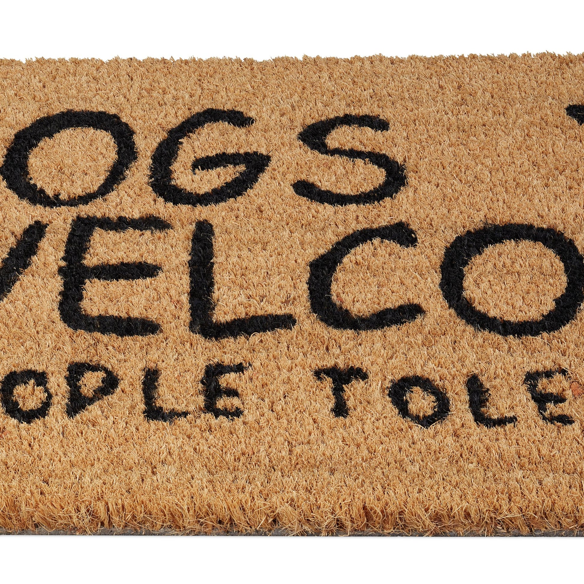 Fussmatte Kokos Dogs Welcome Beige-Schwarz von Relaxdays