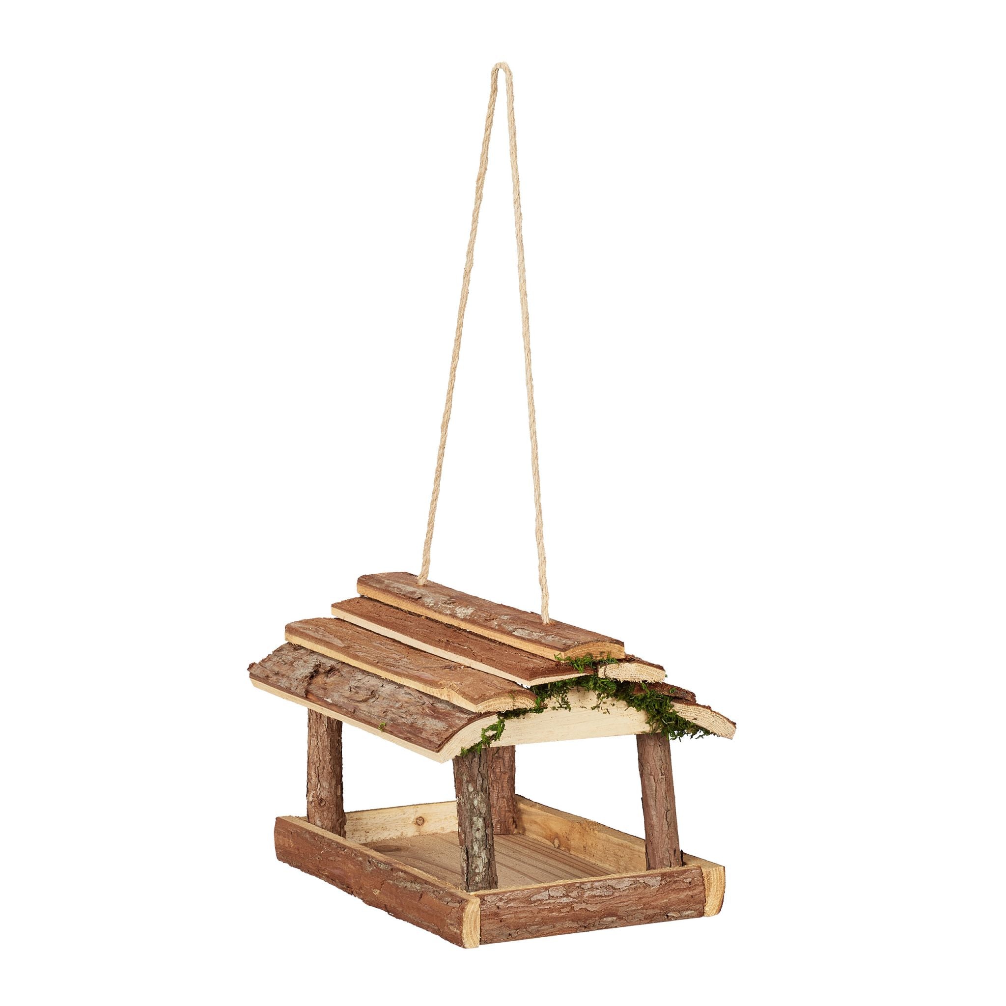 Vogelfutterhaus mit Rinde Braun von Relaxdays