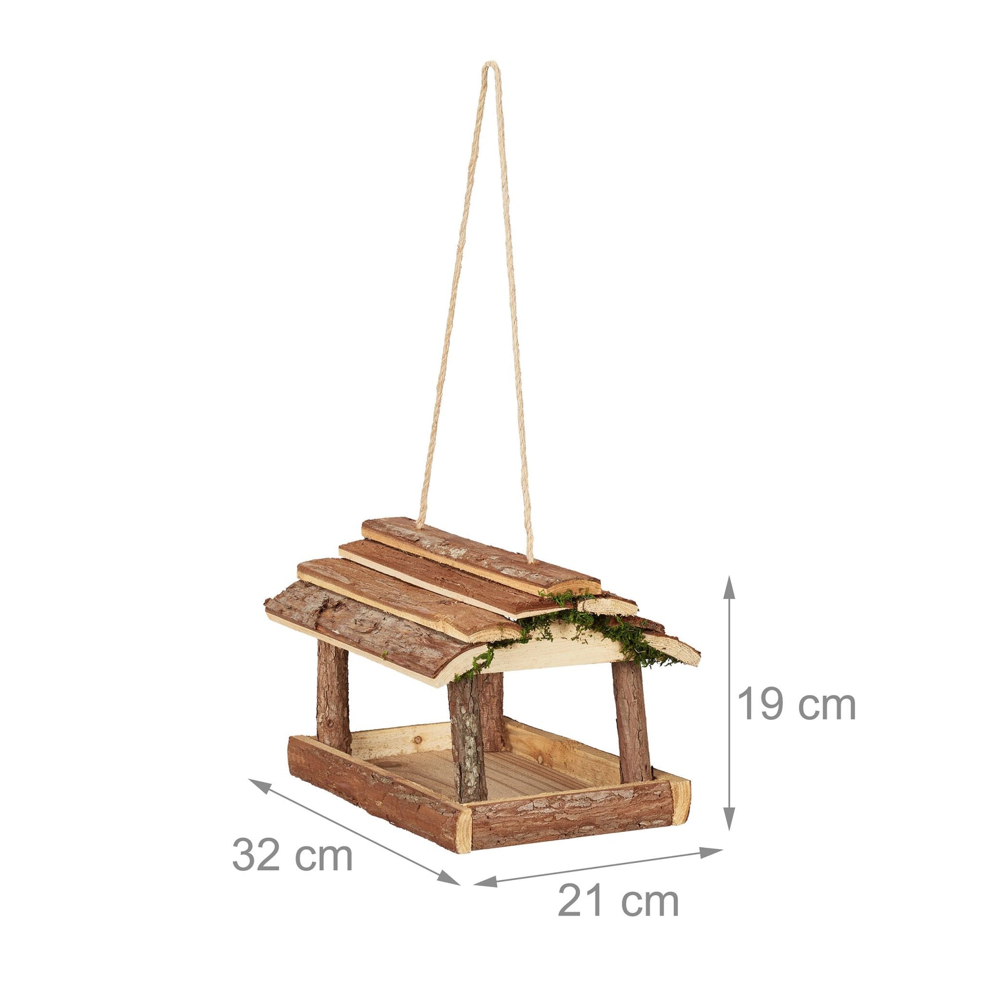 Vogelfutterhaus mit Rinde Braun von Relaxdays