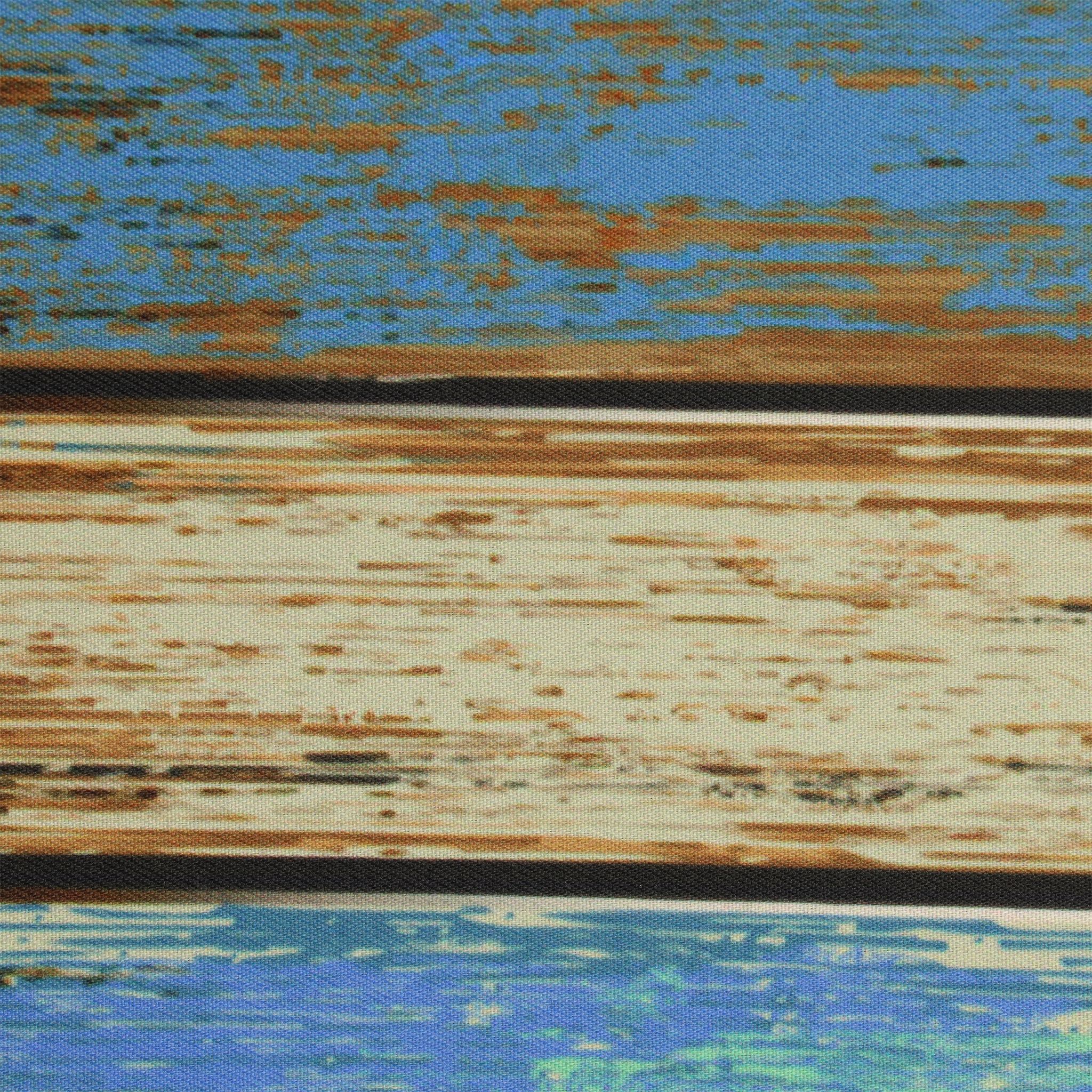 Vintage Sitzhocker mit Stauraum Blau-Creme-Rot von Relaxdays