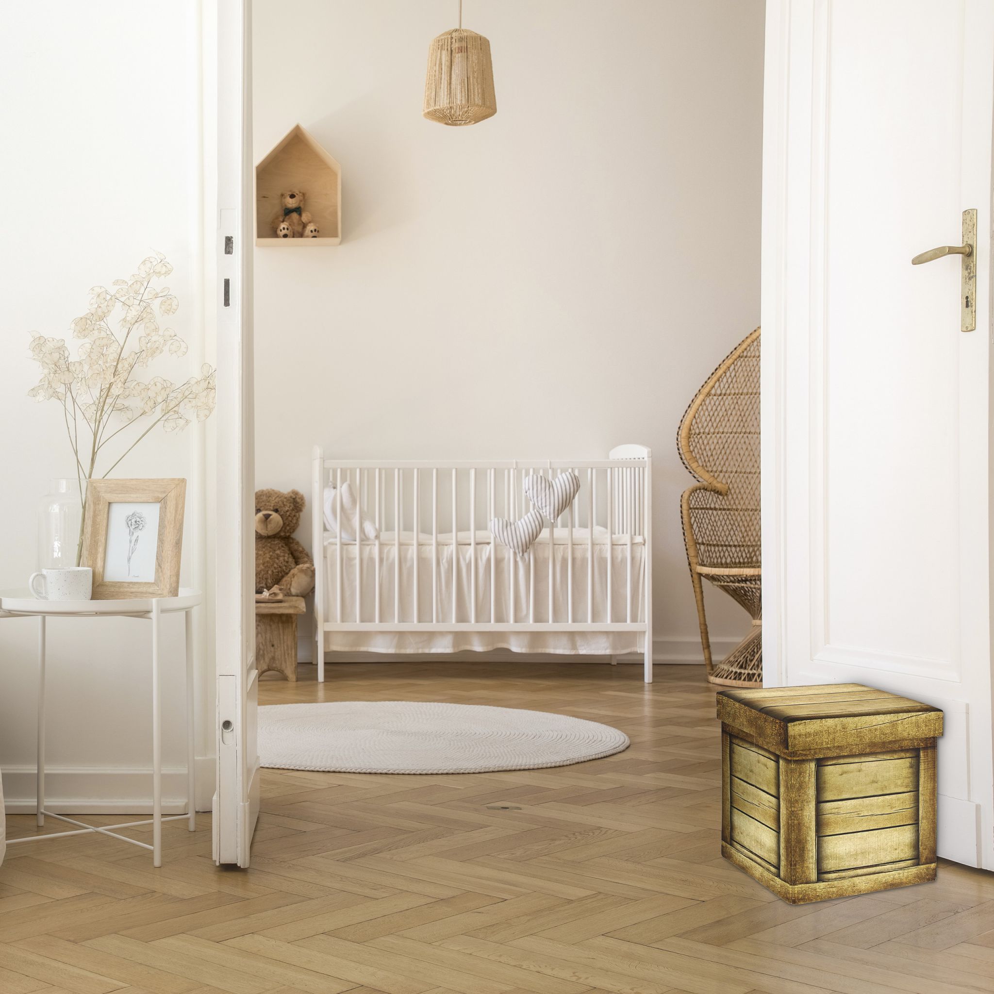 Sitzhocker mit Stauraum Braun-Schwarz von Relaxdays