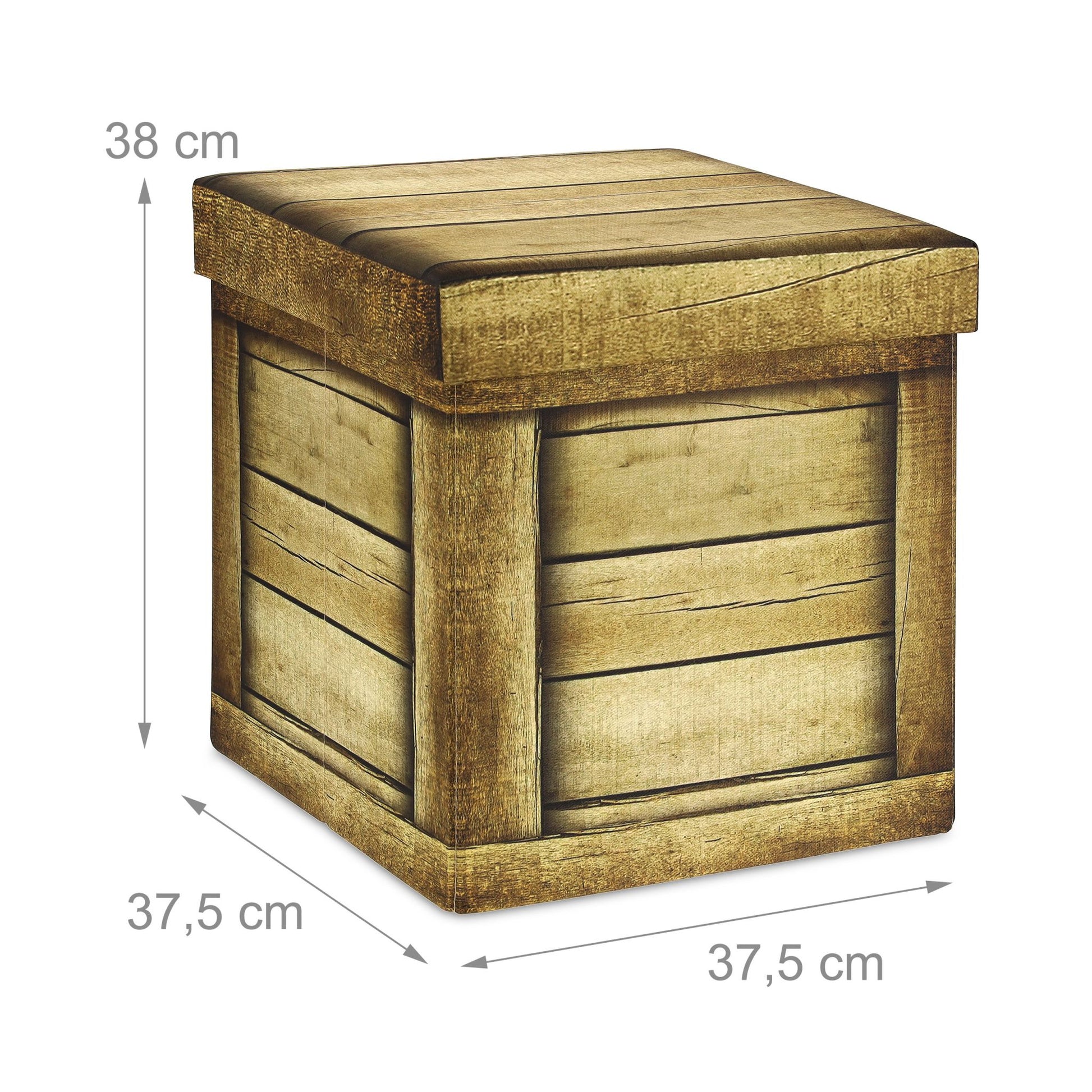 Sitzhocker mit Stauraum Braun-Schwarz von Relaxdays